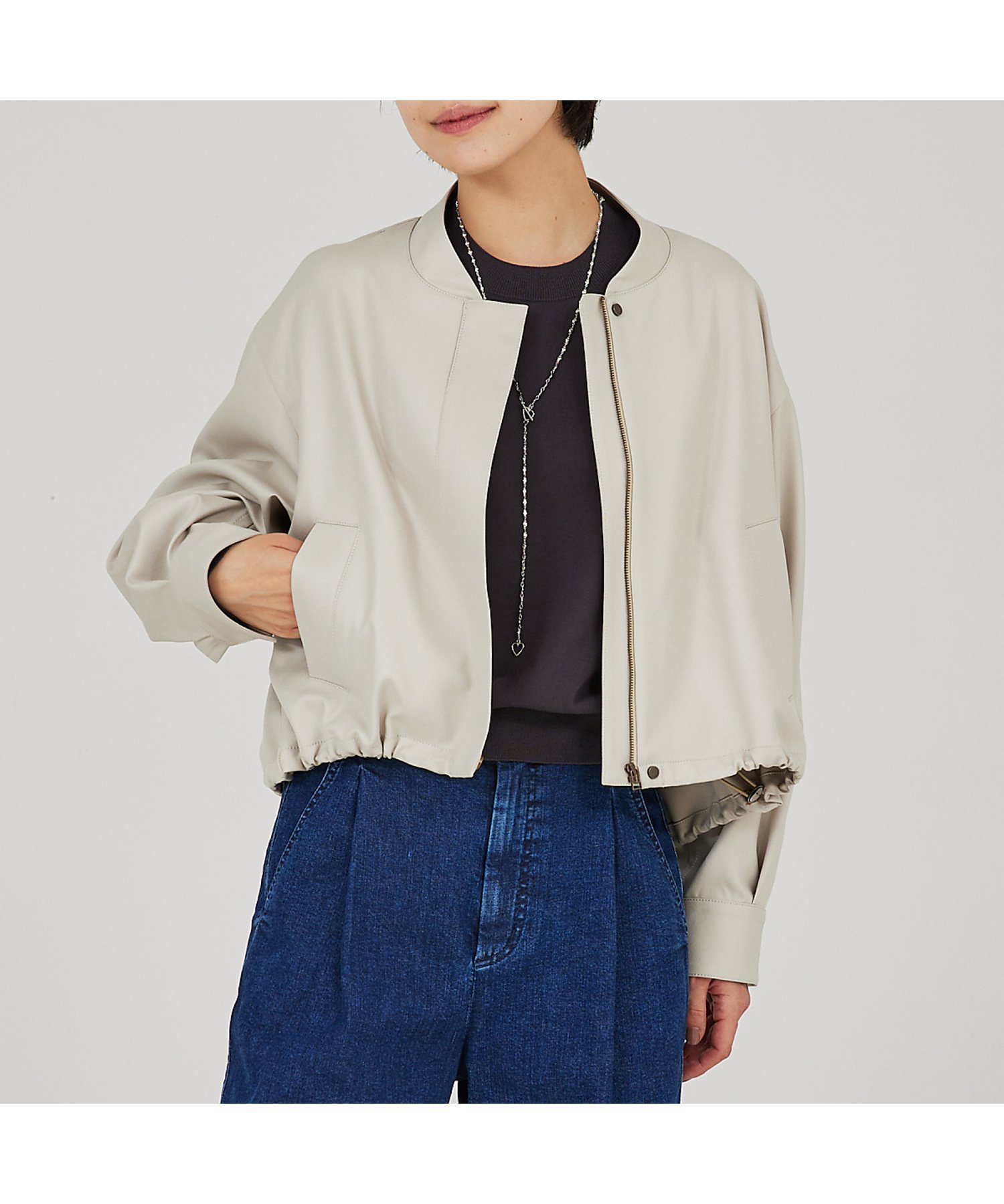【カリテ/qualite】のショートフォルムブルゾン インテリア・キッズ・メンズ・レディースファッション・服の通販 founy(ファウニー) 　ファッション　Fashion　レディースファッション　Fashion for Women　アウター　Coat / Outerwear Collection　ブルゾンジャケット・スポーティアウター　Blouson Jackets　おすすめ　Recommended / Our Picks　ショート　Short, Short Length　フォルム　Silhouette, Form　ブルゾン　Blouson, Bomber Jacket　ワイド　Wide, Wide Fit　春　Spring　ベージュ|ID: prp329100004986197 ipo3291000000037348933