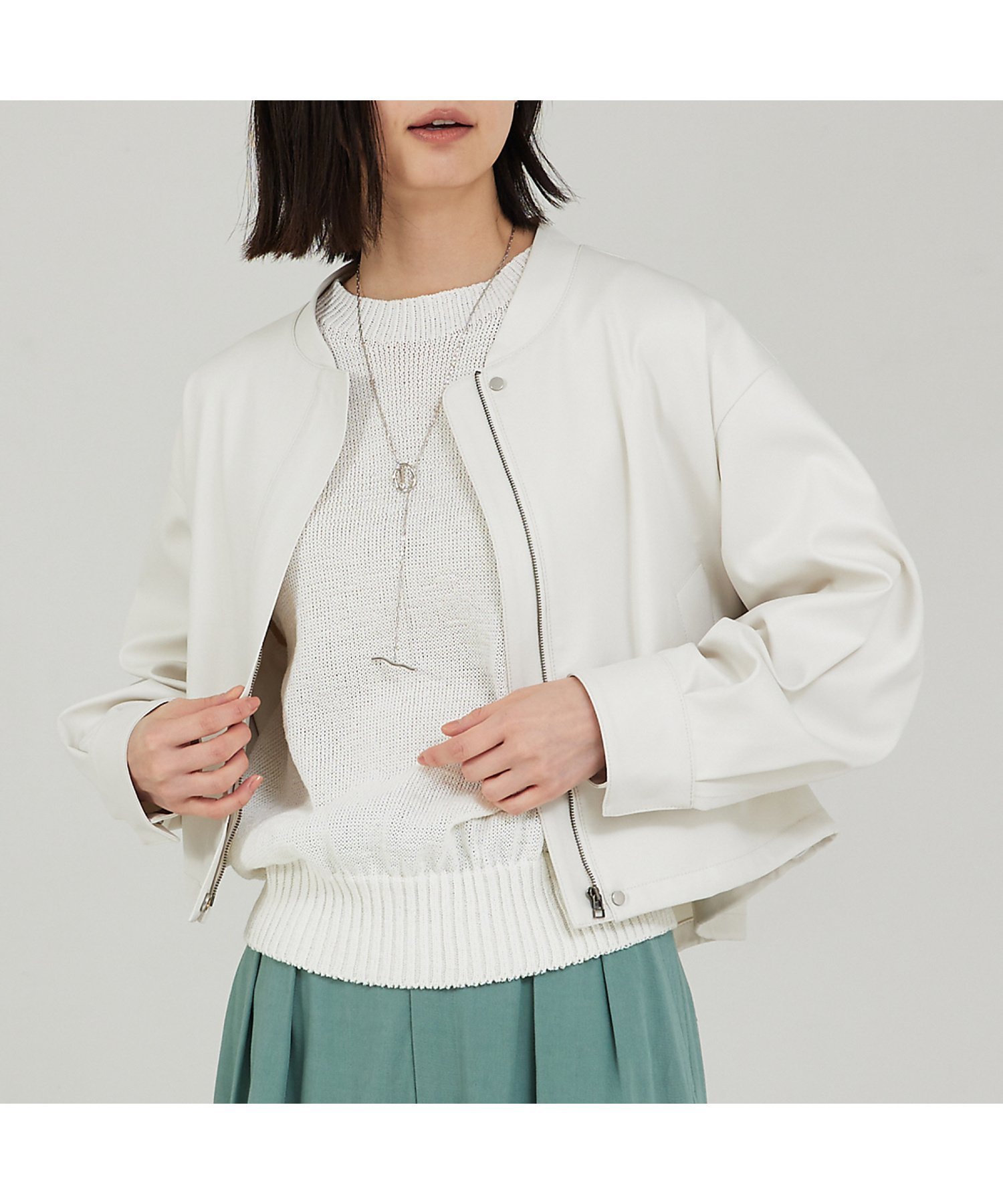 【カリテ/qualite】のショートフォルムブルゾン インテリア・キッズ・メンズ・レディースファッション・服の通販 founy(ファウニー) 　ファッション　Fashion　レディースファッション　Fashion for Women　アウター　Coat / Outerwear Collection　ブルゾンジャケット・スポーティアウター　Blouson Jackets　おすすめ　Recommended / Our Picks　ショート　Short, Short Length　フォルム　Silhouette, Form　ブルゾン　Blouson, Bomber Jacket　ワイド　Wide, Wide Fit　春　Spring　アイボリー|ID: prp329100004986197 ipo3291000000037348934