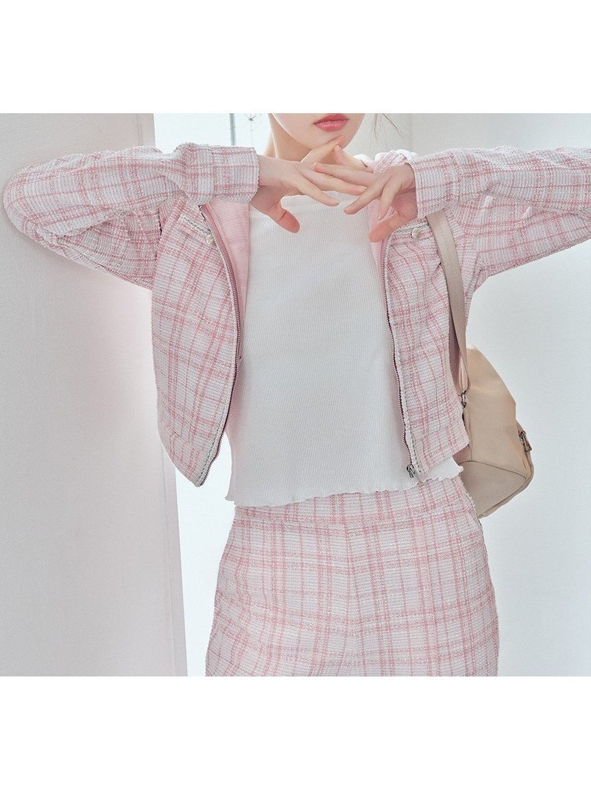 【セルフォード/CELFORD】の【UVカット】カットツイードパーカー インテリア・キッズ・メンズ・レディースファッション・服の通販 founy(ファウニー) 　ファッション　Fashion　レディースファッション　Fashion for Women　トップス・カットソー　Cut & Sew Tops　レディースパーカー・カジュアルフーディー　Casual Hoodies & Sweatshirts　おすすめ　Recommended / Our Picks　ウェーブ　Wavy Pattern　ジャケット　Jacket, Outerwear　ストレッチ　Stretch, Stretchy Fabric　ストレート　Straight, Straight Cut　スマート　Smart, Elegant　セットアップ　Set-Up, Coordinated Outfit　ツイード　Twill, Twill Weave　パーカー　Hoodie, Parka　ブラウジング　Blouson Silhouette, Cinched Waist　ブレード　Braid, Decorative Trim　ポケット　Pocket, Pocket Detail　メタル　Metal, Metal Parts　ルーズ　Loose, Oversized　PNK[066]|ID: prp329100004986203 ipo3291000000037348957