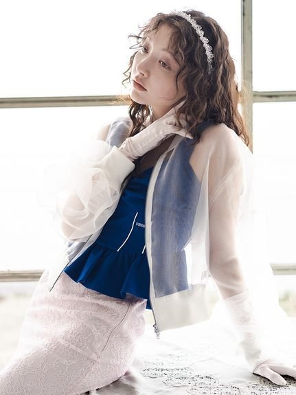 【ファーファー/FURFUR】のシアーブルゾン インテリア・キッズ・メンズ・レディースファッション・服の通販 founy(ファウニー) 　ファッション　Fashion　レディースファッション　Fashion for Women　アウター　Coat / Outerwear Collection　ブルゾンジャケット・スポーティアウター　Blouson Jackets　おすすめ　Recommended / Our Picks　オーガンジー　Organza Fabric　カーディガン　Cardigan, Knitwear　スマート　Smart, Elegant　ブルゾン　Blouson, Bomber Jacket　ワッシャー　Washer, Crinkled Finish　夏　Summer　OWHT[002]|ID: prp329100004986213 ipo3291000000037349063