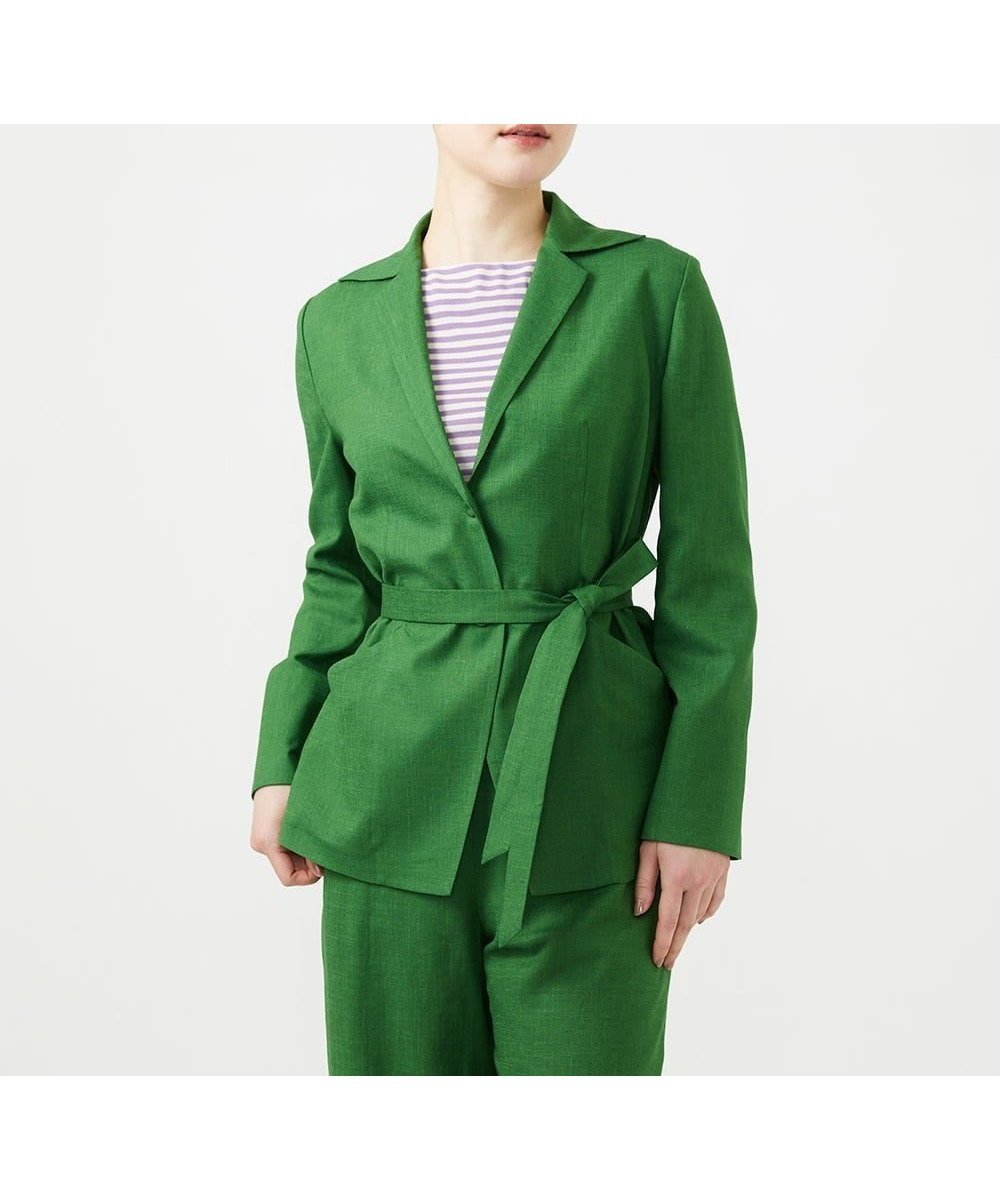 【シビラ/SYBILLA】のトリアセリネンジャケット インテリア・キッズ・メンズ・レディースファッション・服の通販 founy(ファウニー) 　ファッション　Fashion　レディースファッション　Fashion for Women　アウター　Coat / Outerwear Collection　レディースジャケット・軽アウター　Jackets　インナー　Innerwear　春　Spring　秋　Autumn　ジャケット　Jacket, Outerwear　スリット　Slit, Slit Detail　セットアップ　Set-Up, Coordinated Outfit　パイピング　Piping, Trim Design　ボックス　Boxy, Box Shape　ポケット　Pocket, Pocket Detail　リネン　Linen, Linen Fabric　冬　Winter / This Winter　おすすめ　Recommended / Our Picks　夏　Summer　グリーン|ID: prp329100004986224 ipo3291000000037349275