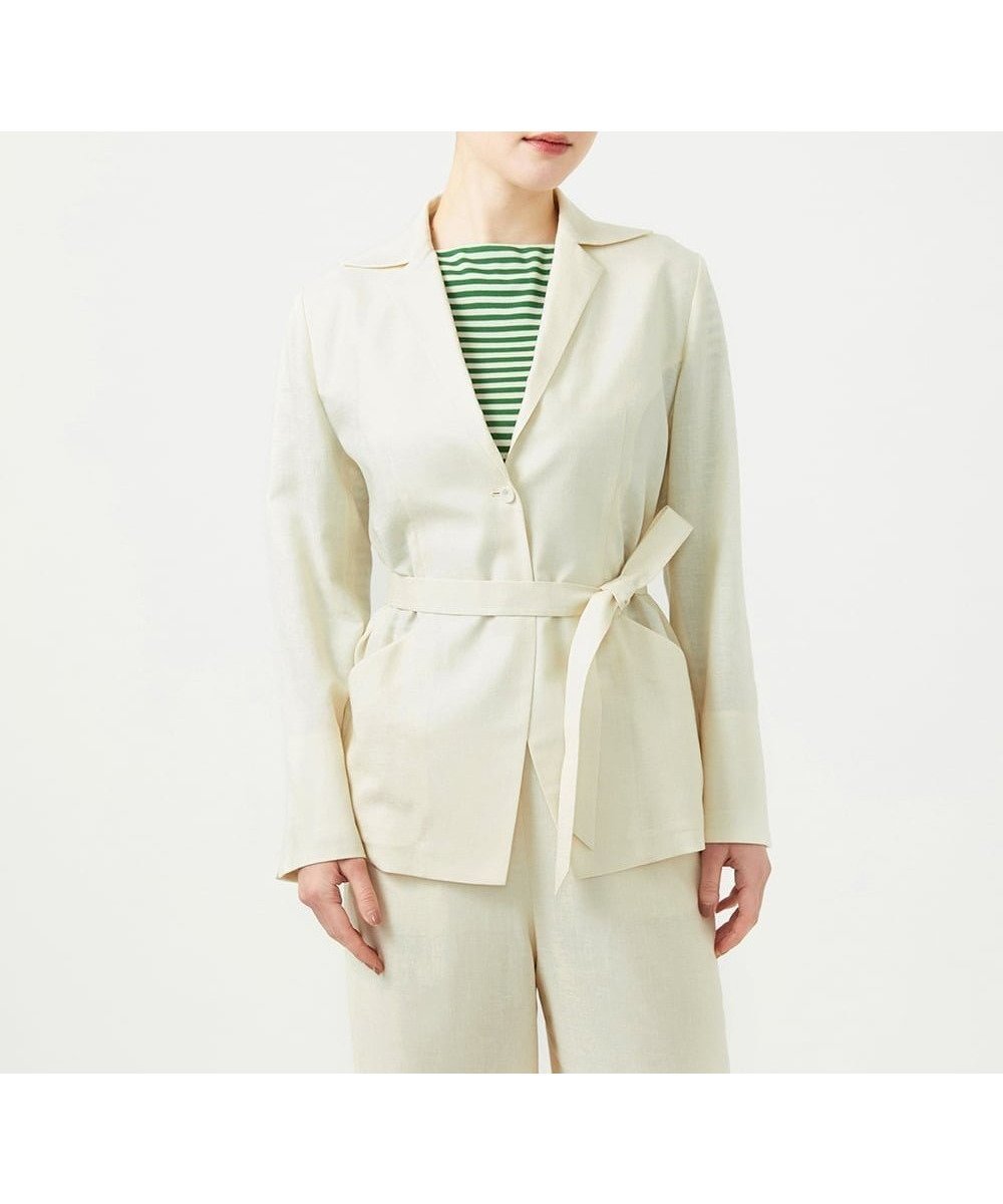 【シビラ/SYBILLA】のトリアセリネンジャケット インテリア・キッズ・メンズ・レディースファッション・服の通販 founy(ファウニー) 　ファッション　Fashion　レディースファッション　Fashion for Women　アウター　Coat / Outerwear Collection　レディースジャケット・軽アウター　Jackets　インナー　Innerwear　春　Spring　秋　Autumn　ジャケット　Jacket, Outerwear　スリット　Slit, Slit Detail　セットアップ　Set-Up, Coordinated Outfit　パイピング　Piping, Trim Design　ボックス　Boxy, Box Shape　ポケット　Pocket, Pocket Detail　リネン　Linen, Linen Fabric　冬　Winter / This Winter　おすすめ　Recommended / Our Picks　夏　Summer　アイボリー|ID: prp329100004986224 ipo3291000000037349276