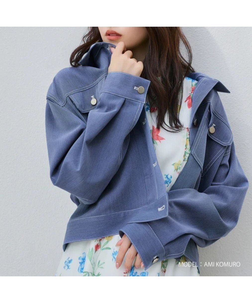 【ミッシュマッシュ/MISCH MASCH】のシャンブレーデニムジャケット MM618505 大人の最旬トレンドファッション＆コーディネート founy(ファウニー) 　ファッション　Fashion　レディースファッション　Fashion for Women　アウター　Coat / Outerwear Collection　レディースジャケット・軽アウター　Jackets　デニムジャケット / カジュアルアウター　Denim Jackets　コンパクト　Compact, Small Size　ジャケット　Jacket, Outerwear　バランス　Balance, Style Balance　ブルゾン　Blouson, Bomber Jacket　エレガント 上品　Elegant　春　Spring　 other-1|ID: prp329100004986228 ipo3291000000037349285