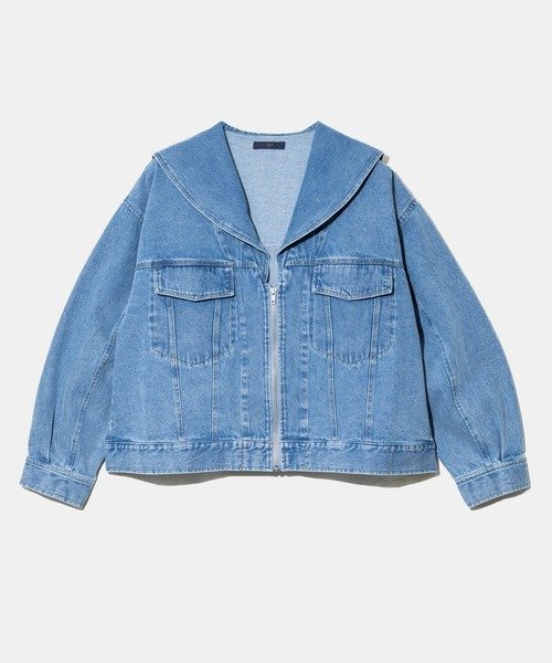 【ゴースローキャラバン/go slow caravan】のFiggle/フィグル 10oz デニムセーラージャケット (WOMENS) インテリア・キッズ・メンズ・レディースファッション・服の通販 founy(ファウニー) 　ファッション　Fashion　レディースファッション　Fashion for Women　アウター　Coat / Outerwear Collection　レディースジャケット・軽アウター　Jackets　カラフル　Colorful Design　ケミカル　Chemical, Chemical Wash　ジャケット　Jacket, Outerwear　セットアップ　Set-Up, Coordinated Outfit　デニム　Denim, Jeans Material　バランス　Balance, Style Balance　ポケット　Pocket, Pocket Detail　ミックス　Mix, Mixed Style　リラックス　Relax, Relaxed Fit　ワーク　Workwear, Utility Style　ヴィンテージ　Vintage Style　インディゴ淡|ID: prp329100004986229 ipo3291000000037349289