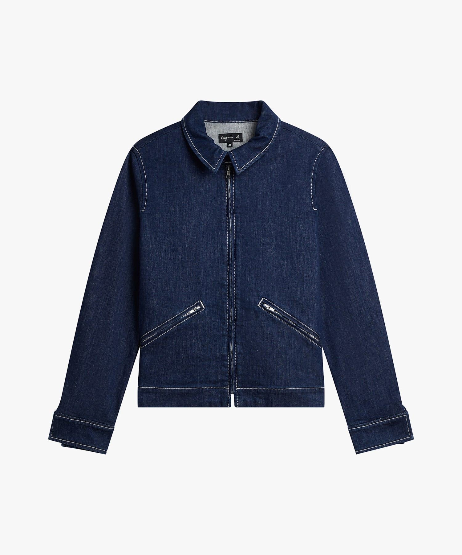 【アニエスベー ファム/agnes b. FEMME】のデニム ジャケット Lesley インテリア・キッズ・メンズ・レディースファッション・服の通販 founy(ファウニー) 　ファッション　Fashion　レディースファッション　Fashion for Women　アウター　Coat / Outerwear Collection　レディースジャケット・軽アウター　Jackets　デニムジャケット / カジュアルアウター　Denim Jackets　クラシック　Classic, Timeless Style　ジップ　Zip, Zipper　ジャケット　Jacket, Outerwear　デニム　Denim, Jeans Material　長袖　Long Sleeve, Full Sleeve　ネイビー|ID: prp329100004986236 ipo3291000000037349320