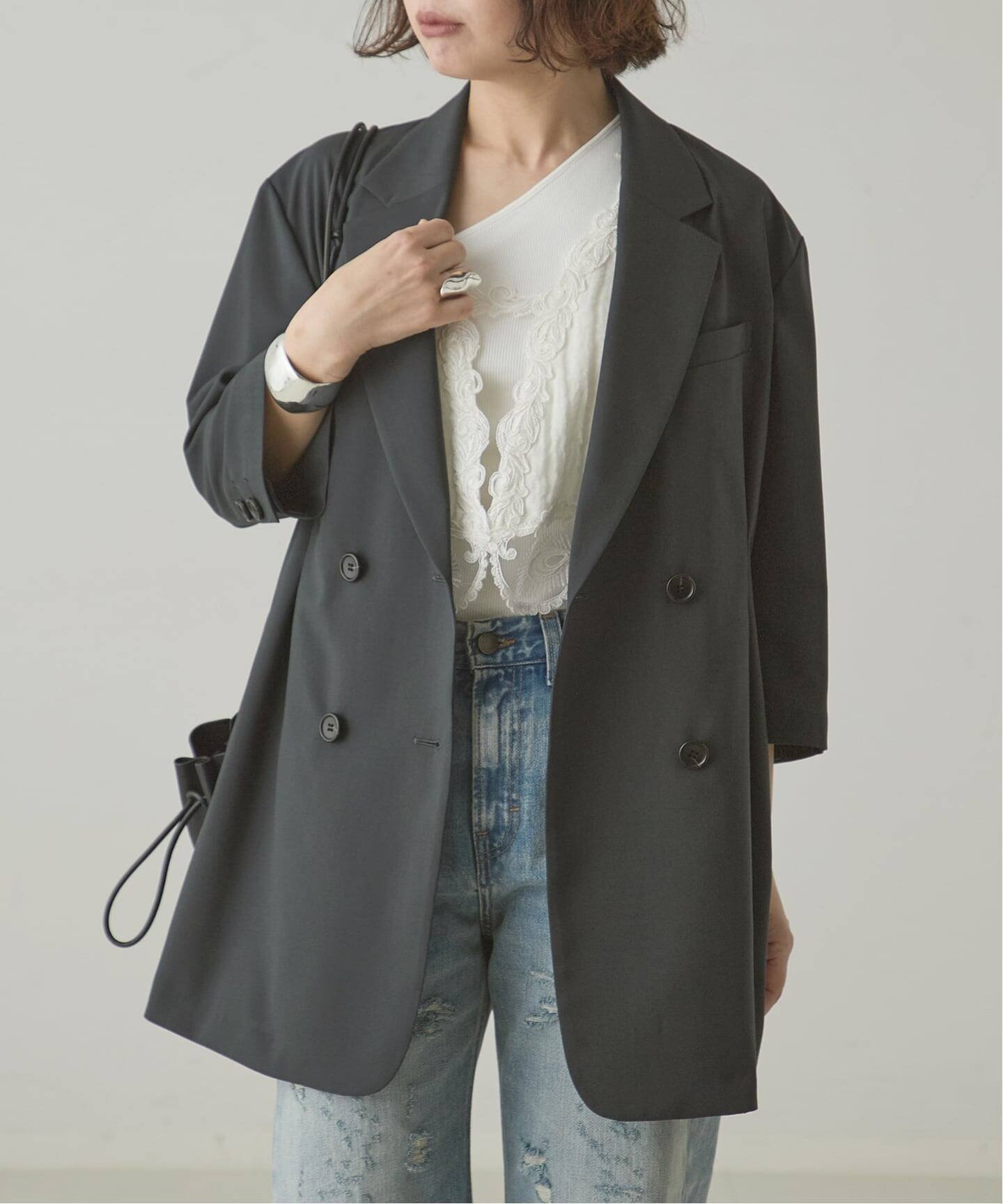 【ジャーナルスタンダード レサージュ/journal standard L'essage】の《セットアップ可》POPLIN タックジャケット インテリア・キッズ・メンズ・レディースファッション・服の通販 founy(ファウニー) 　ファッション　Fashion　レディースファッション　Fashion for Women　アウター　Coat / Outerwear Collection　レディースジャケット・軽アウター　Jackets　2026年　2026　2026春夏・S/S　Spring/Summer 2026 SS26　おすすめ　Recommended / Our Picks　なめらか　Smooth, Silky Texture　ジャケット　Jacket, Outerwear　セットアップ　Set-Up, Coordinated Outfit　エレガント 上品　Elegant　グレー|ID: prp329100004986249 ipo3291000000037349366