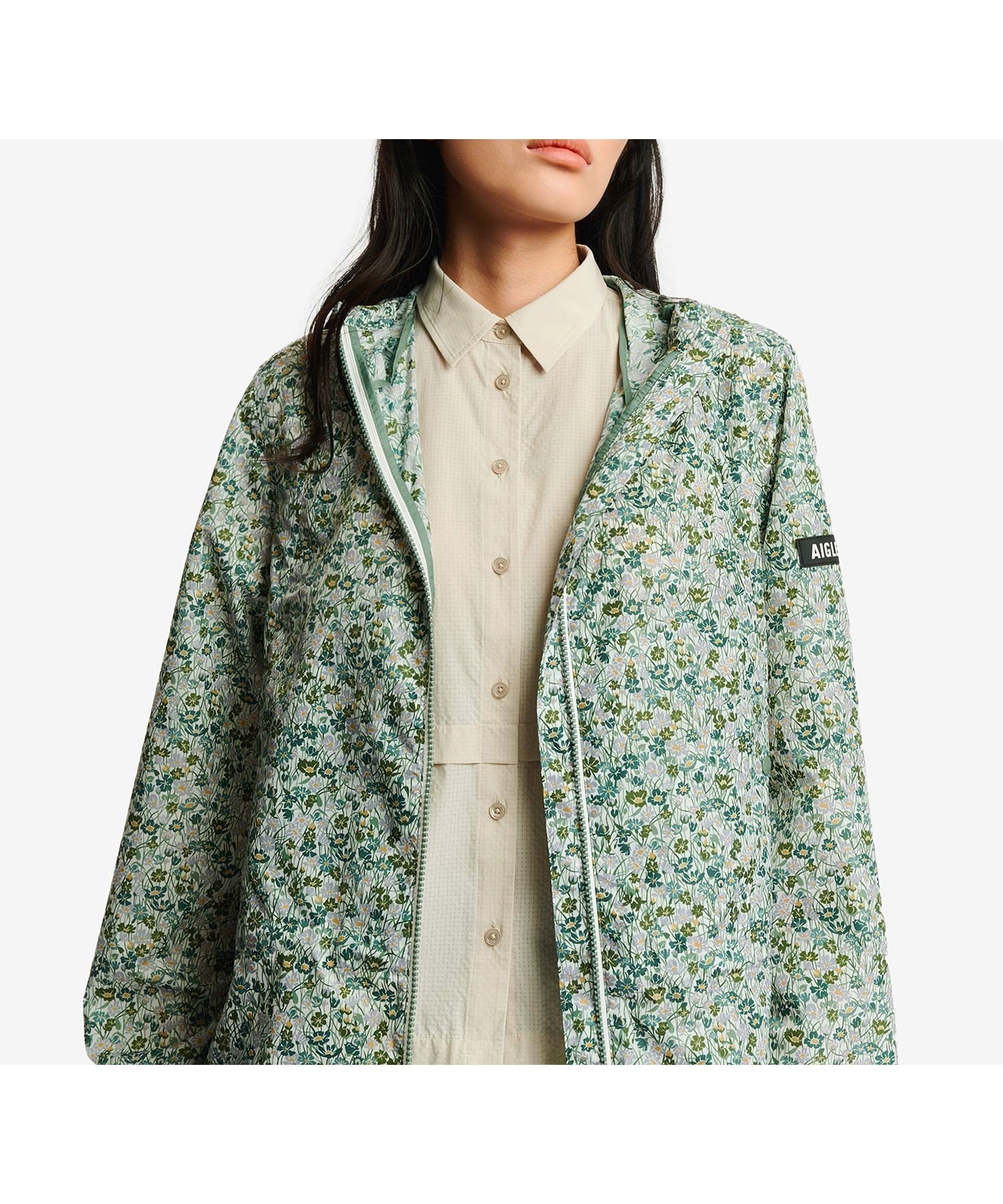 【エーグル/AIGLE】の【LIBERTY】撥水 エクストラライト フーディジャケット インテリア・キッズ・メンズ・レディースファッション・服の通販 founy(ファウニー) 　ファッション　Fashion　レディースファッション　Fashion for Women　アウター　Coat / Outerwear Collection　レディースジャケット・軽アウター　Jackets　ドローコード　Drawcord, Drawstring Cord　フェミニン　Feminine, Girly　フラワー　Flower, Floral　プリント　Print, Printed Pattern　ポケット　Pocket, Pocket Detail　モスグリーン|ID: prp329100004986262 ipo3291000000037349411