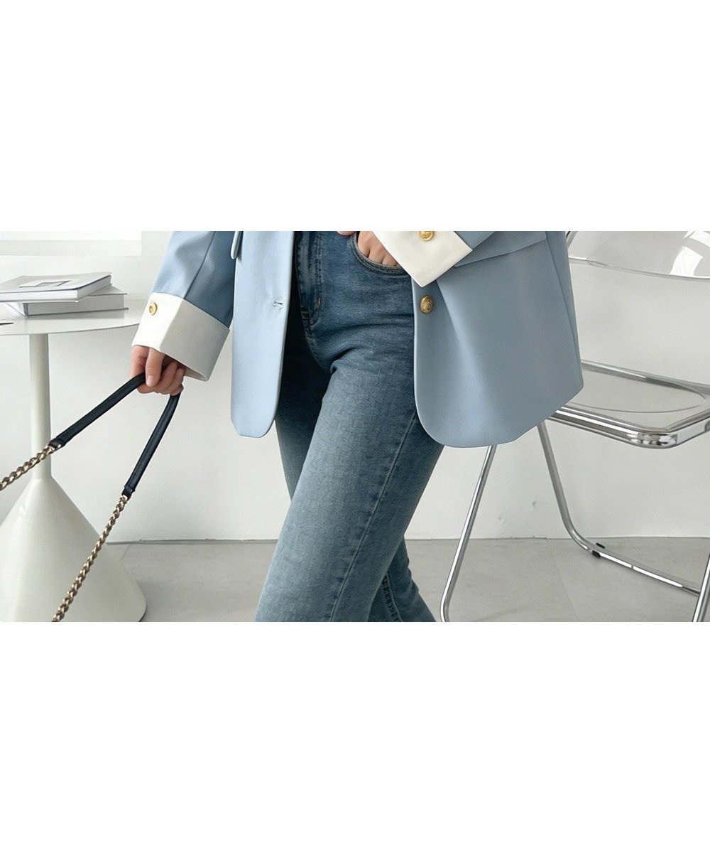 【ミニミニストア/miniministore】のテーラードジャケット レディースミドル丈 インテリア・キッズ・メンズ・レディースファッション・服の通販 founy(ファウニー) 　ファッション　Fashion　レディースファッション　Fashion for Women　アウター　Coat / Outerwear Collection　レディースジャケット・軽アウター　Jackets　テーラードジャケット / 通勤・きれいめスタイル　Tailored Jackets & Blazers　春　Spring　ジャケット　Jacket, Outerwear　スラックス　Slacks, Dress Pants　スーツ　Suit, Formalwear　デニム　Denim, Jeans Material　長袖　Long Sleeve, Full Sleeve　羽織　Haori, Light Jacket　ミドル　Middle Length, Mid Height　ラベンダー　Lavender　おすすめ　Recommended / Our Picks　エレガント 上品　Elegant　入学式　Entrance Ceremony　卒業式　Graduation Ceremony　ビジネス 仕事 通勤　Business / Work / Commuting　ブルー|ID: prp329100004986277 ipo3291000000037349474