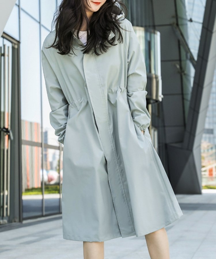 【セゾンドパピヨン/SAISON DE PAPILLON】の晴雨兼用Aラインレインコート インテリア・キッズ・メンズ・レディースファッション・服の通販 founy(ファウニー) 　ファッション　Fashion　レディースファッション　Fashion for Women　アウター　Coat / Outerwear Collection　コート・ロングコート・ピーコート　Long Coats, Peacoats & More　アウトドア　Outdoor Clothing　ドローコード　Drawcord, Drawstring Cord　フィット　Fit, Slim Fit　ポケット　Pocket, Pocket Detail　おすすめ　Recommended / Our Picks　ビジネス 仕事 通勤　Business / Work / Commuting　グレー|ID: prp329100004986282 ipo3291000000037349511
