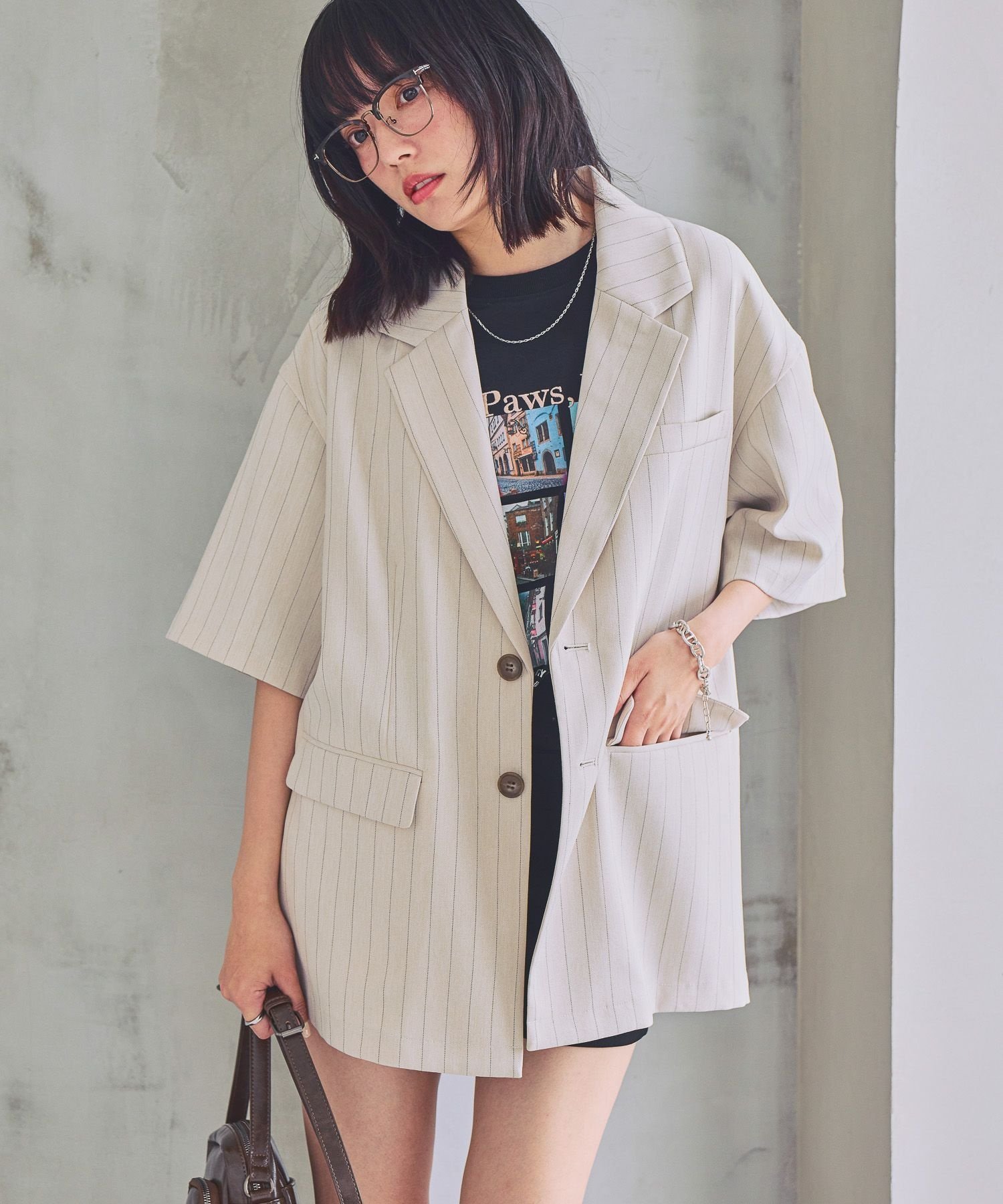 【ページボーイ/PAGEBOY】の【PBLIM】サマーアソートジャケット インテリア・キッズ・メンズ・レディースファッション・服の通販 founy(ファウニー) 　ファッション　Fashion　レディースファッション　Fashion for Women　アウター　Coat / Outerwear Collection　レディースジャケット・軽アウター　Jackets　ベージュストライプ55|ID: prp329100004986283 ipo3291000000037349519
