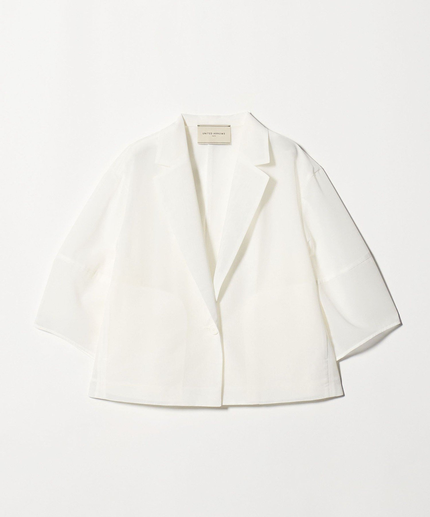 【ユナイテッドアローズ/UNITED ARROWS】のシアー ショート ジャケット -ウォッシャブル- インテリア・キッズ・メンズ・レディースファッション・服の通販 founy(ファウニー) 　ファッション　Fashion　レディースファッション　Fashion for Women　アウター　Coat / Outerwear Collection　レディースジャケット・軽アウター　Jackets　おすすめ　Recommended / Our Picks　ウォッシャブル　Machine Washable　シアー　Sheer, See-Through　ショート　Short, Short Length　ジャケット　Jacket, Outerwear　スリーブ　Sleeve, Long Sleeve / Short Sleeve　バランス　Balance, Style Balance　フィット　Fit, Slim Fit　ベスト　Vest, Waistcoat　ワイド　Wide, Wide Fit　夏　Summer　OFF WHITE|ID: prp329100004986288 ipo3291000000037349535