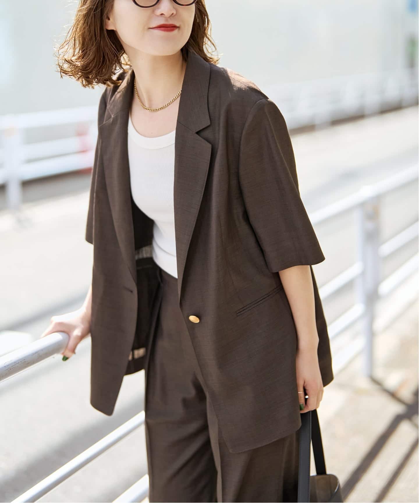 【スピック&スパン/Spick & Span】の《セットアップ可》ライトドライクロスシングルブレストジャケット インテリア・キッズ・メンズ・レディースファッション・服の通販 founy(ファウニー) 　ファッション　Fashion　レディースファッション　Fashion for Women　アウター　Coat / Outerwear Collection　レディースジャケット・軽アウター　Jackets　おすすめ　Recommended / Our Picks　セットアップ　Set-Up, Coordinated Outfit　バランス　Balance, Style Balance　マニッシュ　Mannish, Boyish　定番　Standard, Basic Item　ブラウン|ID: prp329100004986290 ipo3291000000037349541