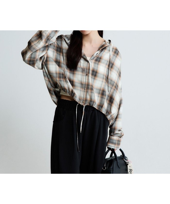 【ジーナシス/JEANASiS】のドロストショートシャツフーディ インテリア・キッズ・メンズ・レディースファッション・服の通販 founy(ファウニー) https://founy.com/ ファッション Fashion レディースファッション Fashion for Women トップス・カットソー Cut & Sew Tops シャツ・ブラウス・オフィスカジュアル Elegant Blouses & Button-Ups なめらか Smooth, Silky Texture ショルダー Shoulder, Shoulder Strap ショート Short, Short Length ドロップ Drop Shoulder, Dropped Style バランス Balance, Style Balance フォルム Silhouette, Form ボトム Bottoms, Lower Wear ルーズ Loose, Oversized ワイド Wide, Wide Fit エレガント 上品 Elegant |ID: prp329100004986303 ipo3291000000037349601