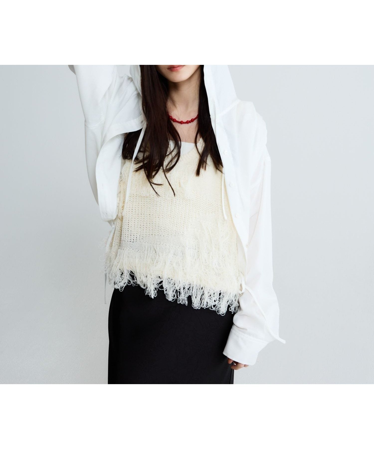 【ジーナシス/JEANASiS】のドロストショートシャツフーディ インテリア・キッズ・メンズ・レディースファッション・服の通販 founy(ファウニー) 　ファッション　Fashion　レディースファッション　Fashion for Women　トップス・カットソー　Cut & Sew Tops　シャツ・ブラウス・オフィスカジュアル　Elegant Blouses & Button-Ups　なめらか　Smooth, Silky Texture　ショルダー　Shoulder, Shoulder Strap　ショート　Short, Short Length　ドロップ　Drop Shoulder, Dropped Style　バランス　Balance, Style Balance　フォルム　Silhouette, Form　ボトム　Bottoms, Lower Wear　ルーズ　Loose, Oversized　ワイド　Wide, Wide Fit　エレガント 上品　Elegant　ホワイト|ID: prp329100004986303 ipo3291000000037349603