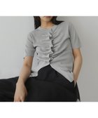 【ヘラム/hellam】のフロントギャザーニット半袖トップス 大人の最旬トレンドファッション＆コーディネート founy(ファウニー) ファッション Fashion レディースファッション Fashion for Women トップス・カットソー Cut & Sew Tops ニット Knit Tops & Sweaters 冬 Winter / This Winter 半袖 Short Sleeve, Half Sleeve 夏 Summer 春 Spring S/S・春夏 SS, Spring/Summer, Warm Season A/W・秋冬 Autumn/Winter thumbnail 杢グレー|ID: prp329100004986309 ipo3291000000037349632