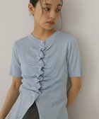 【ヘラム/hellam】のフロントギャザーニット半袖トップス 大人の最旬トレンドファッション＆コーディネート founy(ファウニー) ファッション Fashion レディースファッション Fashion for Women トップス・カットソー Cut & Sew Tops ニット Knit Tops & Sweaters 冬 Winter / This Winter 半袖 Short Sleeve, Half Sleeve 夏 Summer 春 Spring S/S・春夏 SS, Spring/Summer, Warm Season A/W・秋冬 Autumn/Winter thumbnail ブルー|ID: prp329100004986309 ipo3291000000037349634