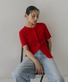 【ヘラム/hellam】のフロントギャザーニット半袖トップス 大人の最旬トレンドファッション＆コーディネート founy(ファウニー) ファッション Fashion レディースファッション Fashion for Women トップス・カットソー Cut & Sew Tops ニット Knit Tops & Sweaters 冬 Winter / This Winter 半袖 Short Sleeve, Half Sleeve 夏 Summer 春 Spring S/S・春夏 SS, Spring/Summer, Warm Season A/W・秋冬 Autumn/Winter thumbnail レッド|ID: prp329100004986309 ipo3291000000037349636