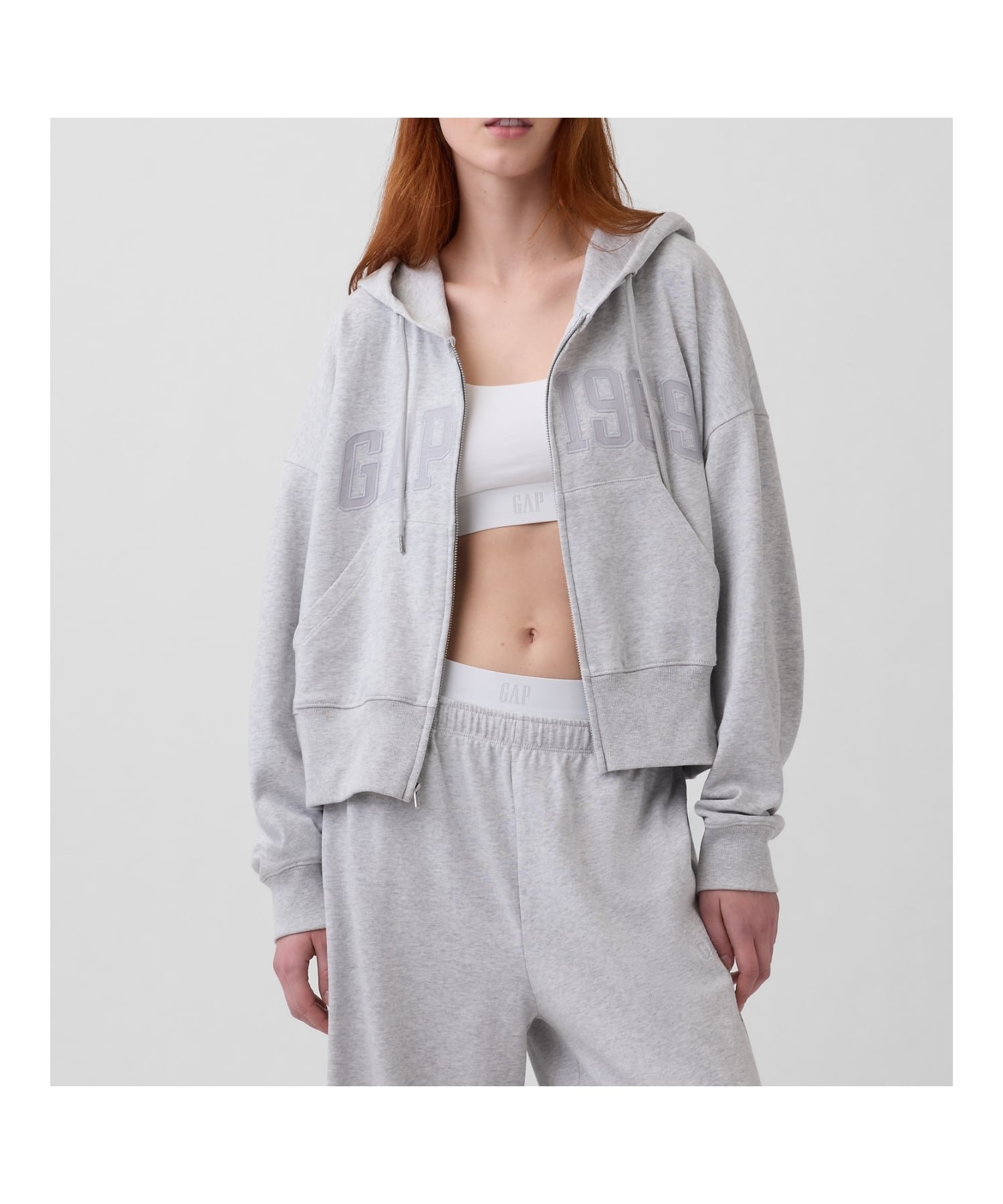【ギャップ/GAP】のフレンチテリー オーバーサイズ GAP1969ロゴ ジップアップパーカー インテリア・キッズ・メンズ・レディースファッション・服の通販 founy(ファウニー) 　ファッション　Fashion　レディースファッション　Fashion for Women　トップス・カットソー　Cut & Sew Tops　レディースパーカー・カジュアルフーディー　Casual Hoodies & Sweatshirts　おすすめ　Recommended / Our Picks　クラシック　Classic, Timeless Style　ショルダー　Shoulder, Shoulder Strap　ショート　Short, Short Length　ダウン　Down, Puffer　ドロップ　Drop Shoulder, Dropped Style　ドローコード　Drawcord, Drawstring Cord　フィット　Fit, Slim Fit　フレンチ　French, French Style　フロント　Front, Front Design　ポケット　Pocket, Pocket Detail　ルーズ　Loose, Oversized　長袖　Long Sleeve, Full Sleeve　BC03_GREY|ID: prp329100004986311 ipo3291000000037349643