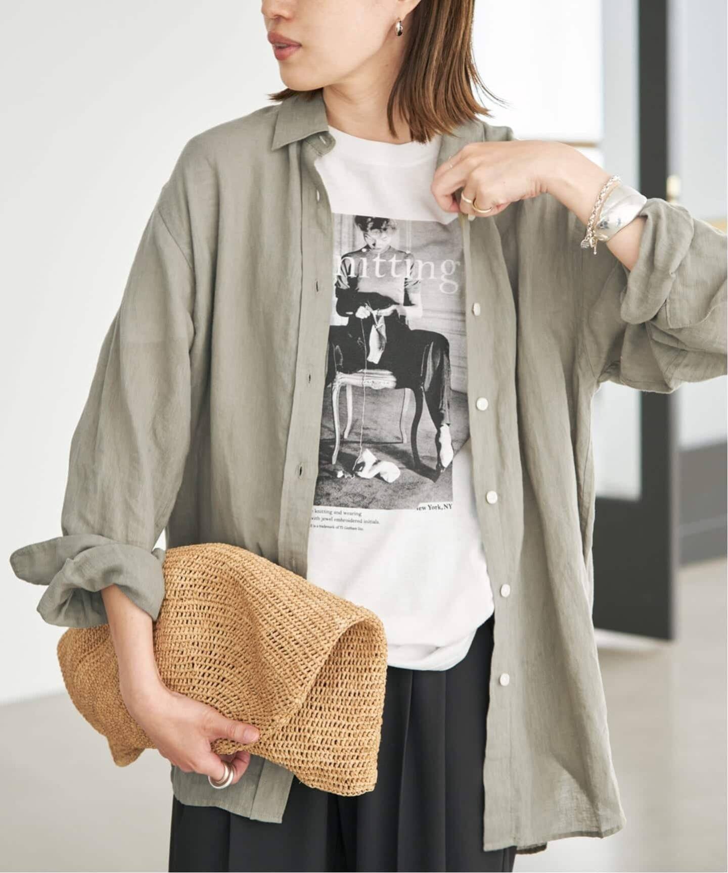 【スローブ イエナ/SLOBE IENA】の《追加2》リネンコットンレギュラーシャツ インテリア・キッズ・メンズ・レディースファッション・服の通販 founy(ファウニー) 　ファッション　Fashion　レディースファッション　Fashion for Women　トップス・カットソー　Cut & Sew Tops　シャツ・ブラウス・オフィスカジュアル　Elegant Blouses & Button-Ups　2026年　2026　2026春夏・S/S　Spring/Summer 2026 SS26　ストライプ　Stripe, Striped Pattern　人気　Popular, Best Seller　カーキ|ID: prp329100004986314 ipo3291000000037349663
