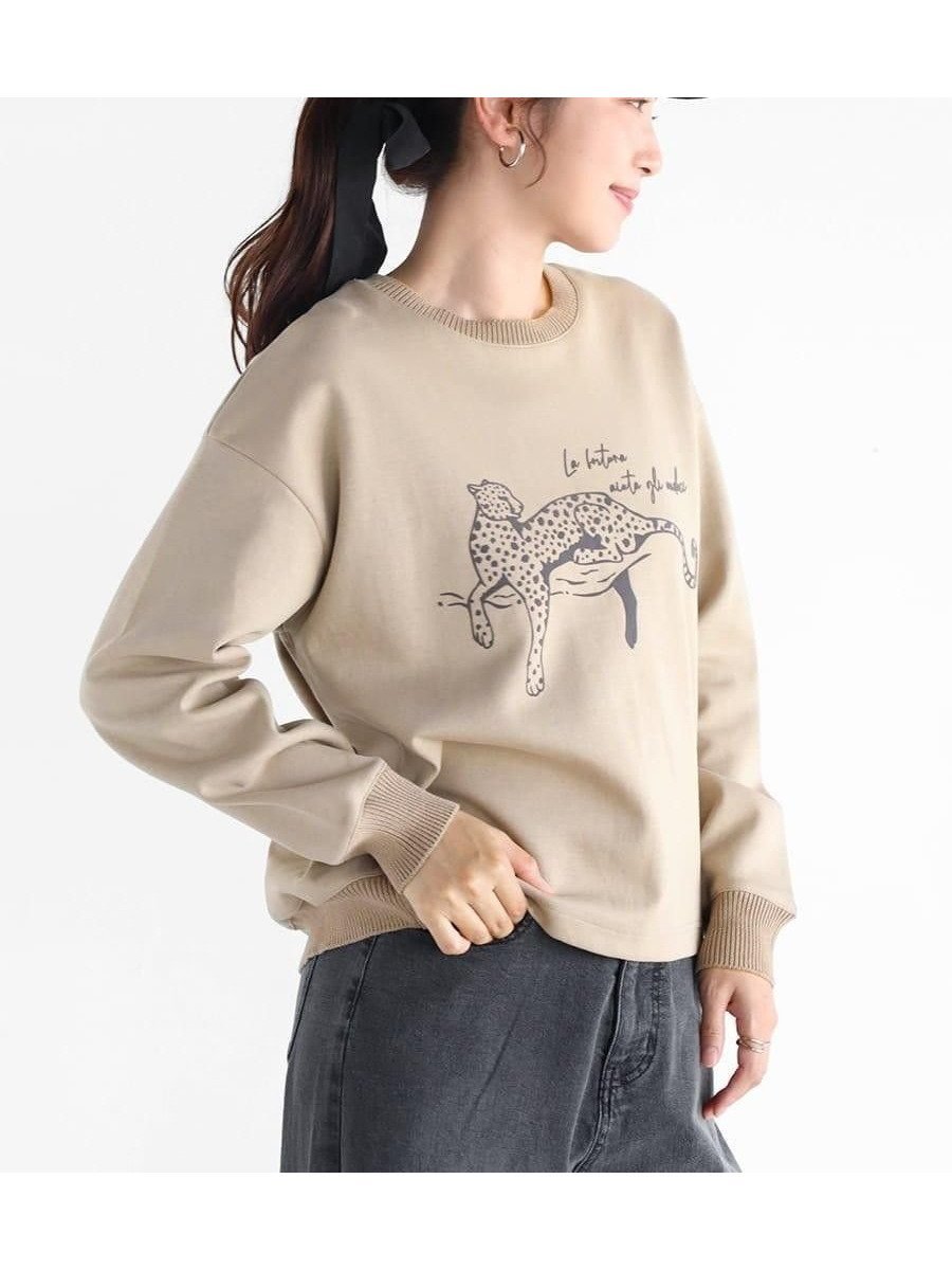 【ヴァン/Vin】のバックジップレオパードプリントスウェット インテリア・キッズ・メンズ・レディースファッション・服の通販 founy(ファウニー) 　ファッション　Fashion　レディースファッション　Fashion for Women　トップス・カットソー　Cut & Sew Tops　レディースパーカー・カジュアルフーディー　Casual Hoodies & Sweatshirts　スウェット・クルーネックトップス　Sweatshirts & Crewnecks / Relaxed Fit Sweat Tops　バッグ　Bags　おすすめ　Recommended / Our Picks　インナー　Innerwear　カットソー　Cut and Sewn Top　スウェット / スエット　Sweatshirt, Sweatwear　ヒョウ　Leopard, Animal Print　ワイド　Wide, Wide Fit　A/W・秋冬　Autumn/Winter　モカ|ID: prp329100004986320 ipo3291000000037349689