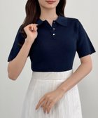 【ジュノア/JUNOAH】のCENEA 半袖ポロニットトップス 大人の最旬トレンドファッション＆コーディネート founy(ファウニー) ファッション Fashion レディースファッション Fashion for Women トップス・カットソー Cut & Sew Tops ニット Knit Tops & Sweaters ウォッシュ Washed Finish タンブラー Tumbler, Travel Mug ダメージ Distressed, Destroyed ネップ Nepp, Slub Yarn プリント Print, Printed Pattern 半袖 Short Sleeve, Half Sleeve おすすめ Recommended / Our Picks thumbnail ネイビー|ID: prp329100004986323 ipo3291000000037349701