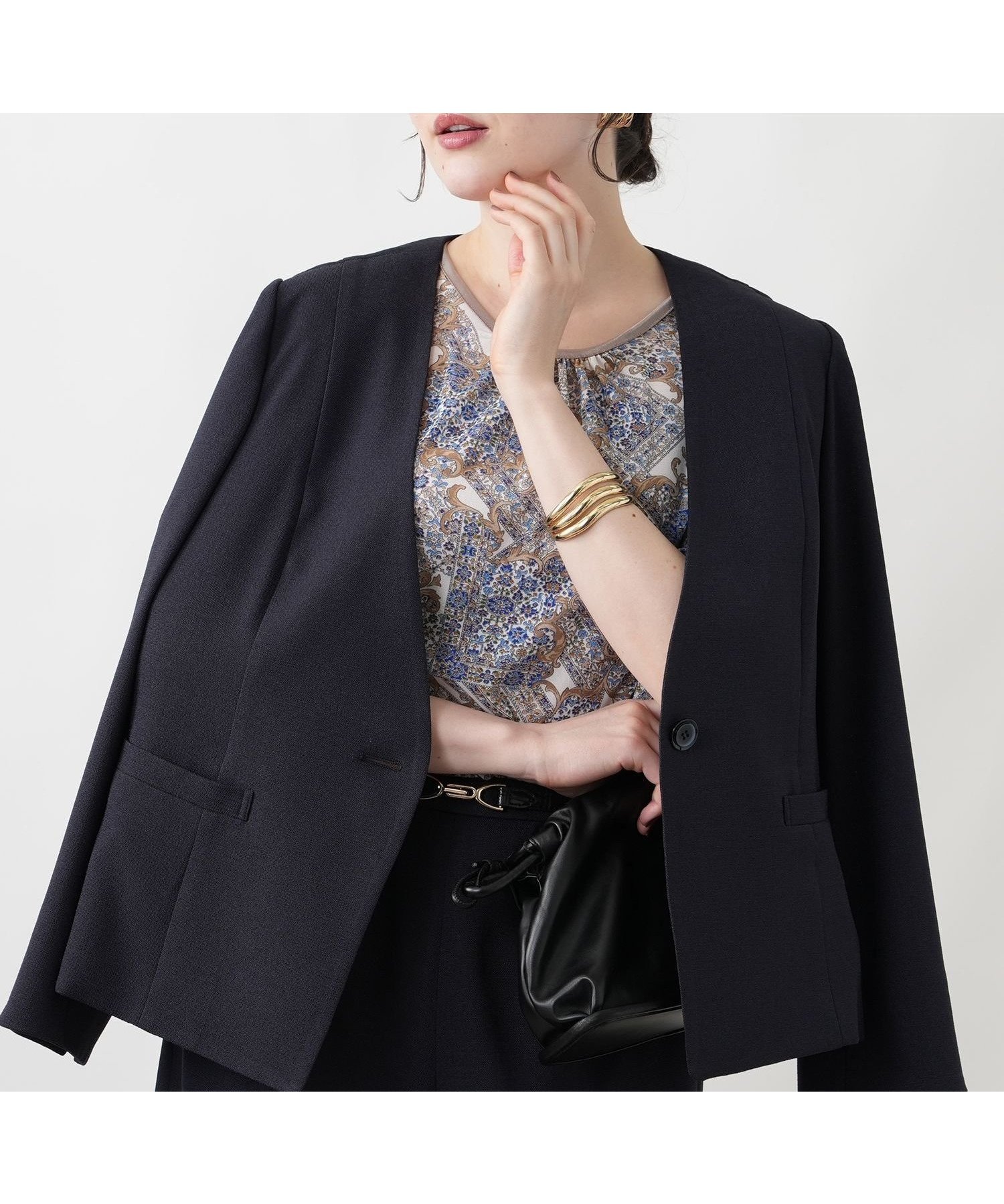 【レリアンプラスハウス/Leilian PLUS HOUSE】のジャケット インテリア・キッズ・メンズ・レディースファッション・服の通販 founy(ファウニー) 　ファッション　Fashion　レディースファッション　Fashion for Women　アウター　Coat / Outerwear Collection　レディースジャケット・軽アウター　Jackets　ウォッシャブル　Machine Washable　ジャケット　Jacket, Outerwear　ストレッチ　Stretch, Stretchy Fabric　セレモニー　Ceremony　デコルテ　Décolleté, Neckline　ポケット　Pocket, Pocket Detail　夏　Summer　ネイビー|ID: prp329100004986362 ipo3291000000037349902