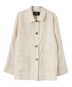 【ランバンコレクション/LANVIN COLLECTION】のシャツカラー・ブラウスジャケット 大人の最旬トレンドファッション＆コーディネート founy(ファウニー) ファッション Fashion レディースファッション Fashion for Women アウター Coat / Outerwear Collection レディースジャケット・軽アウター Jackets ジャケット Jacket, Outerwear ドレープ Drape, Draping Fabric フロント Front, Front Design リネン Linen, Linen Fabric エレガント 上品 Elegant |ID:prp329100004986394