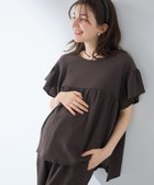 【クロスマルシェ/cross marche】のゆったりフリル袖 カットジャガードブラウス(マタニティ/授乳服)セット 授乳口付き 授乳楽々 妊婦服 産前・産後対応 大人の最旬トレンドファッション＆コーディネート founy(ファウニー) ファッション Fashion レディースファッション Fashion for Women トップス・カットソー Cut & Sew Tops シャツ・ブラウス・オフィスカジュアル Elegant Blouses & Button-Ups ボリューム袖・フリルスリーブブラウス Voluminous & Ruffle Sleeves / Puffy Sleeve Tops おすすめ Recommended / Our Picks カットジャガード Cut Jacquard セットアップ Set-Up, Coordinated Outfit フリル Frill, Ruffle thumbnail ブラウン|ID: prp329100004986524 ipo3291000000037351290