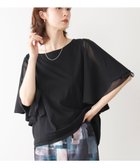 【バブ ブージュルード/Bab Bou Jeloud】のWシルケットシフォンドッキングプルオーバー 大人の最旬トレンドファッション＆コーディネート founy(ファウニー) ファッション Fashion レディースファッション Fashion for Women トップス・カットソー Cut & Sew Tops カジュアルプルオーバー・ニットトップス Pullovers & Knit Tops / Casual Pullovers シアー Sheer, See-Through シルク Silk, 100% Silk シルケット Silket, Silky Cotton 人気 Popular, Best Seller フレア Flare, Flared 再入荷 Restock / Back in Stock 夏 Summer thumbnail BLACK|ID: prp329100004986528 ipo3291000000037351319