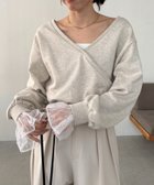 【カプリシューレマージュ/CAPRICIEUX LEMAGE】の【前後2WAY】カシュクール袖レーススウェット 大人の最旬トレンドファッション＆コーディネート founy(ファウニー) ファッション Fashion レディースファッション Fashion for Women トップス・カットソー Cut & Sew Tops レディースパーカー・カジュアルフーディー Casual Hoodies & Sweatshirts スウェット・クルーネックトップス Sweatshirts & Crewnecks / Relaxed Fit Sweat Tops おすすめ Recommended / Our Picks カシュクール Wrap Design スウェット / スエット Sweatshirt, Sweatwear デニム Denim, Jeans Material ボトム Bottoms, Lower Wear レース Lace, Lace Fabric ワイド Wide, Wide Fit thumbnail ベージュ|ID: prp329100004986529 ipo3291000000037351323
