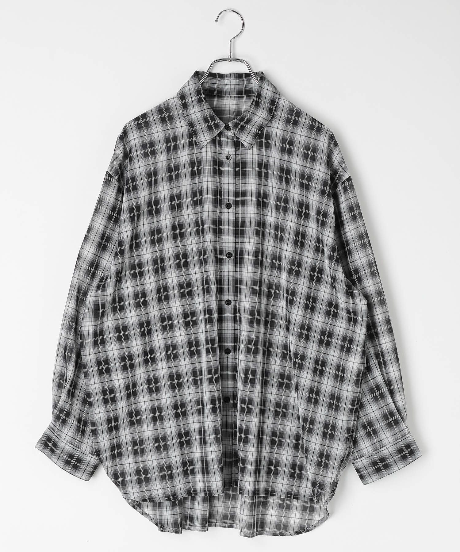 【レプシィム ローリーズファーム/LEPSIM LOWRYS FARM】のシアーシャツチェック長袖チュニック インテリア・キッズ・メンズ・レディースファッション・服の通販 founy(ファウニー) 　ファッション　Fashion　レディースファッション　Fashion for Women　トップス・カットソー　Cut & Sew Tops　シャツ・ブラウス・オフィスカジュアル　Elegant Blouses & Button-Ups　シアー　Sheer, See-Through　チェック　Check, Plaid, Tartan　チュニック　Tunic, Long Top　ワイド　Wide, Wide Fit　夏　Summer　春　Spring　無地　Plain, Solid Color　長袖　Long Sleeve, Full Sleeve　ブラック10|ID: prp329100004986531 ipo3291000000037351343