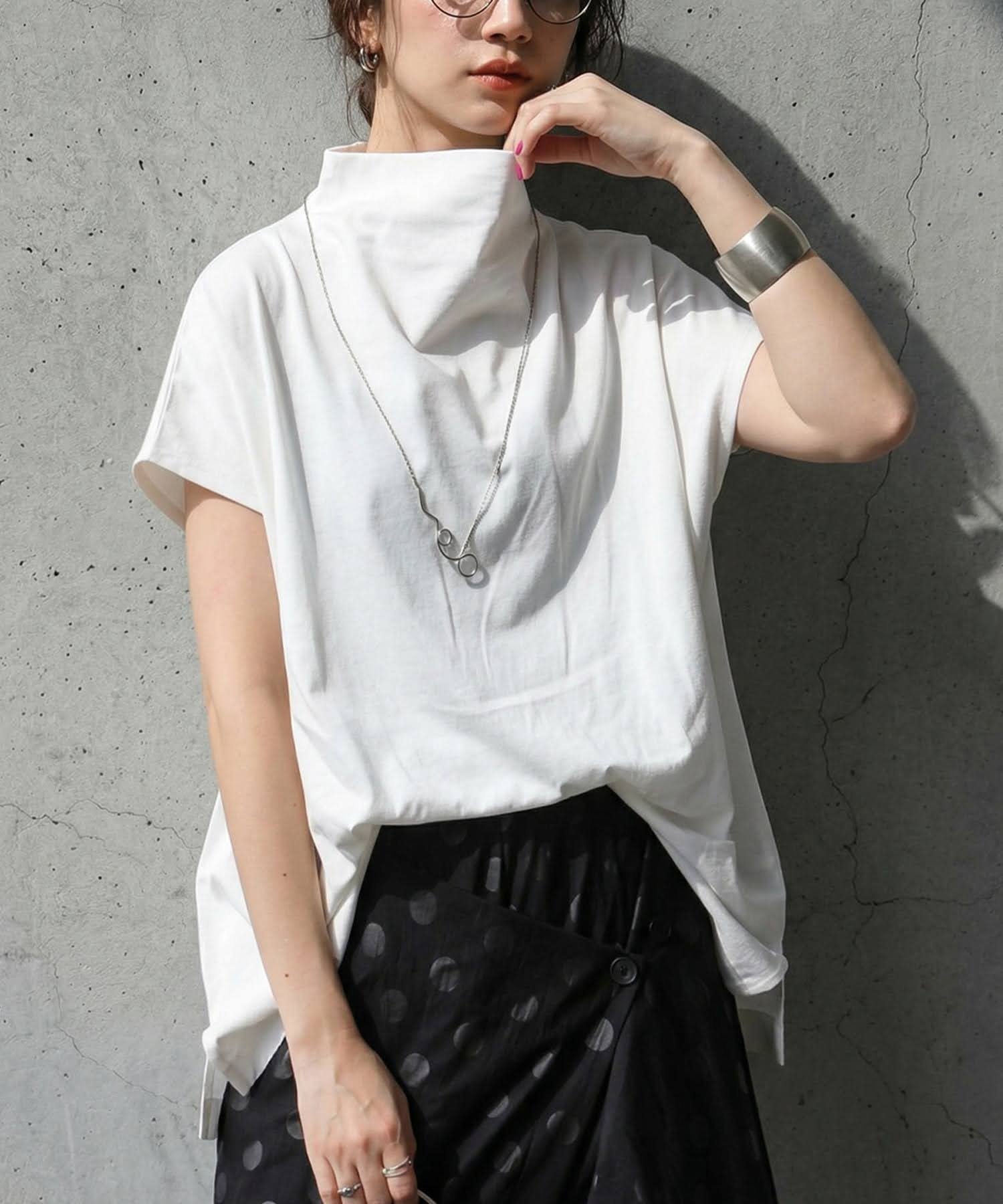 【アンティカ/antiqua】のantiqua 汗染み防止 撥水 Tシャツ レディース NA-00529 インテリア・キッズ・メンズ・レディースファッション・服の通販 founy(ファウニー) 　ファッション　Fashion　レディースファッション　Fashion for Women　トップス・カットソー　Cut & Sew Tops　シャツ・ブラウス・オフィスカジュアル　Elegant Blouses & Button-Ups　ロングTシャツ・Tシャツ　Longline T-Shirts & Tees　春　Spring　シンプル　Simple, Minimal　スリーブ　Sleeve, Long Sleeve / Short Sleeve　バランス　Balance, Style Balance　フォルム　Silhouette, Form　フレンチ　French, French Style　ベーシック　Basic, Essential　ボトム　Bottoms, Lower Wear　ボトルネック　Bottle Neck, Mock Neck　無地　Plain, Solid Color　ワイド　Wide, Wide Fit　ワーク　Workwear, Utility Style　夏　Summer　旅行　Travel　エレガント 上品　Elegant　ビジネス 仕事 通勤　Business / Work / Commuting　03 ホワイト|ID: prp329100004986533 ipo3291000000037351361