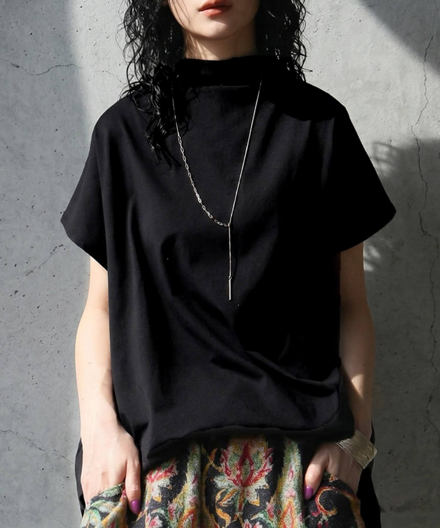 【アンティカ/antiqua】のantiqua 汗染み防止 撥水 Tシャツ レディース NA-00529 インテリア・キッズ・メンズ・レディースファッション・服の通販 founy(ファウニー) 　ファッション　Fashion　レディースファッション　Fashion for Women　トップス・カットソー　Cut & Sew Tops　シャツ・ブラウス・オフィスカジュアル　Elegant Blouses & Button-Ups　ロングTシャツ・Tシャツ　Longline T-Shirts & Tees　春　Spring　シンプル　Simple, Minimal　スリーブ　Sleeve, Long Sleeve / Short Sleeve　バランス　Balance, Style Balance　フォルム　Silhouette, Form　フレンチ　French, French Style　ベーシック　Basic, Essential　ボトム　Bottoms, Lower Wear　ボトルネック　Bottle Neck, Mock Neck　無地　Plain, Solid Color　ワイド　Wide, Wide Fit　ワーク　Workwear, Utility Style　夏　Summer　旅行　Travel　エレガント 上品　Elegant　ビジネス 仕事 通勤　Business / Work / Commuting　05 ブラック|ID: prp329100004986533 ipo3291000000037351362