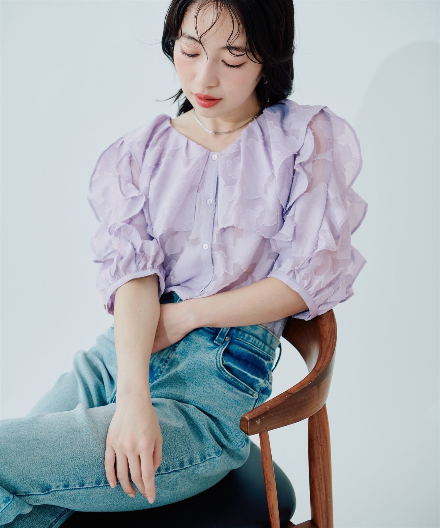 【ナチュラルクチュール/natural couture】のオパールフラワーシアーブラウス インテリア・キッズ・メンズ・レディースファッション・服の通販 founy(ファウニー) 　ファッション　Fashion　レディースファッション　Fashion for Women　トップス・カットソー　Cut & Sew Tops　シャツ・ブラウス・オフィスカジュアル　Elegant Blouses & Button-Ups　なめらか　Smooth, Silky Texture　フラワー　Flower, Floral　フリル　Frill, Ruffle　ボトム　Bottoms, Lower Wear　ルーズ　Loose, Oversized　レース　Lace, Lace Fabric　再入荷　Restock / Back in Stock　エレガント 上品　Elegant　ビジネス 仕事 通勤　Business / Work / Commuting　2026年　2026　2026春夏・S/S　Spring/Summer 2026 SS26　ラベンダー|ID: prp329100004986536 ipo3291000000037351371