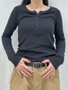 【ギャップ/GAP】のモダン ヘンリーネックTシャツ 大人の最旬トレンドファッション＆コーディネート founy(ファウニー) ファッション Fashion レディースファッション Fashion for Women トップス・カットソー Cut & Sew Tops シャツ・ブラウス・オフィスカジュアル Elegant Blouses & Button-Ups ロングTシャツ・Tシャツ Longline T-Shirts & Tees スーピマ Supima, Premium Cotton ベーシック Basic, Essential モダン Modern, Contemporary 長袖 Long Sleeve, Full Sleeve thumbnail BLACK|ID: prp329100004986539 ipo3291000000037351382