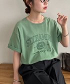 【ディスコート/Discoat】の【Enlude】同色刺繍カレッジロゴTシャツ《ユニセックス》 大人の最旬トレンドファッション＆コーディネート founy(ファウニー) ファッション Fashion レディースファッション Fashion for Women トップス・カットソー Cut & Sew Tops シャツ・ブラウス・オフィスカジュアル Elegant Blouses & Button-Ups ロングTシャツ・Tシャツ Longline T-Shirts & Tees 2026年 2026 2026春夏・S/S Spring/Summer 2026 SS26 リラックス Relax, Relaxed Fit エレガント 上品 Elegant thumbnail グリーン|ID: prp329100004986541 ipo3291000000037351391