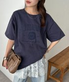 【ディスコート/Discoat】の【Enlude】同色刺繍カレッジロゴTシャツ《ユニセックス》 大人の最旬トレンドファッション＆コーディネート founy(ファウニー) ファッション Fashion レディースファッション Fashion for Women トップス・カットソー Cut & Sew Tops シャツ・ブラウス・オフィスカジュアル Elegant Blouses & Button-Ups ロングTシャツ・Tシャツ Longline T-Shirts & Tees 2026年 2026 2026春夏・S/S Spring/Summer 2026 SS26 リラックス Relax, Relaxed Fit エレガント 上品 Elegant thumbnail ネイビー|ID: prp329100004986541 ipo3291000000037351392