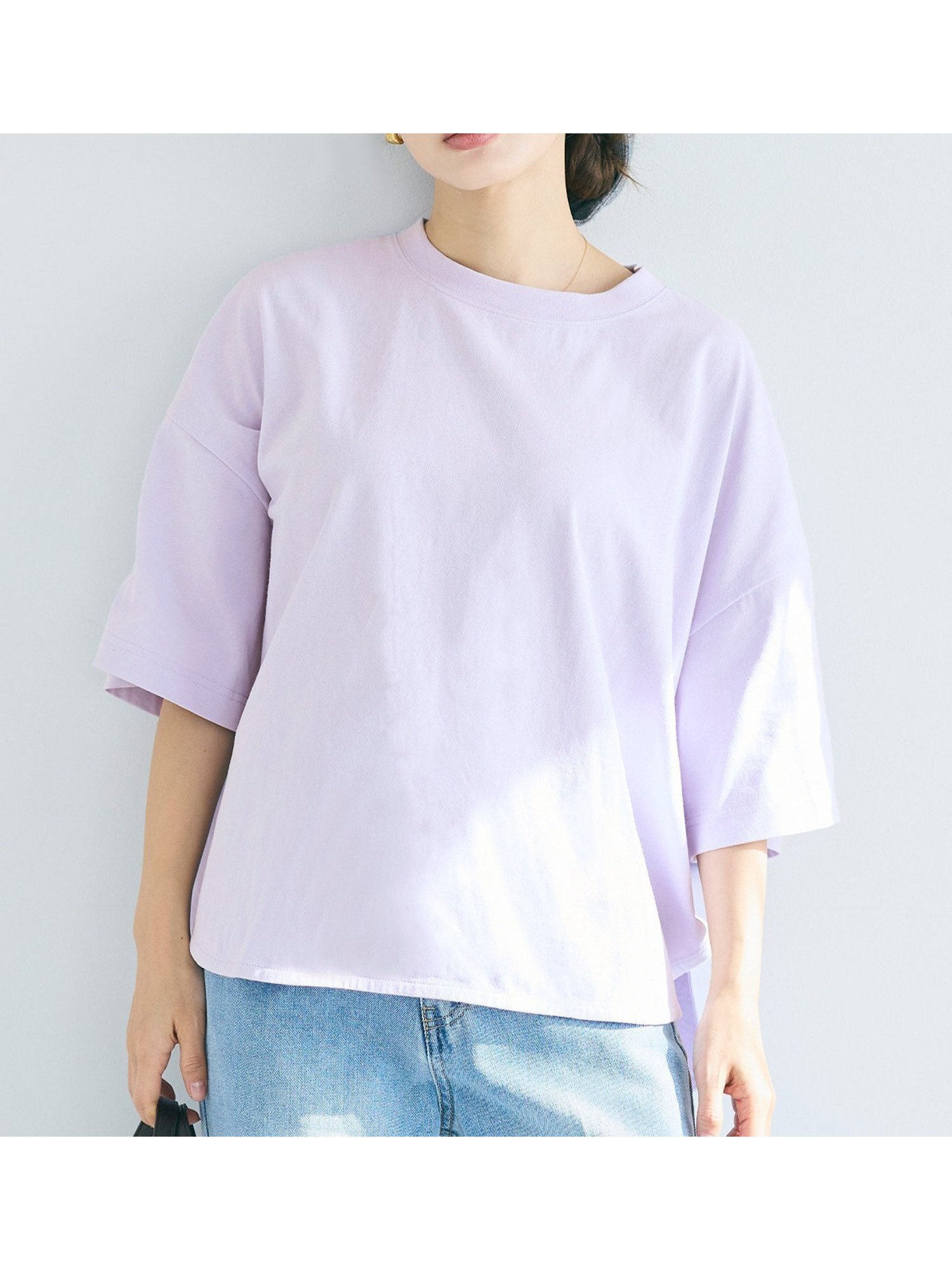 【コカ/COCA】のレギュラーオンス5分袖ビッグTシャツ インテリア・キッズ・メンズ・レディースファッション・服の通販 founy(ファウニー) 　ファッション　Fashion　レディースファッション　Fashion for Women　トップス・カットソー　Cut & Sew Tops　シャツ・ブラウス・オフィスカジュアル　Elegant Blouses & Button-Ups　ロングTシャツ・Tシャツ　Longline T-Shirts & Tees　アウトドア　Outdoor Clothing　インナー　Innerwear　春　Spring　カットソー　Cut and Sewn Top　キャミワンピース　Cami Dress, Slip Dress　シンプル　Simple, Minimal　スリット　Slit, Slit Detail　デニム　Denim, Jeans Material　定番　Standard, Basic Item　パープル　Purple, Violet　ビッグ　Big, Oversized　ベスト　Vest, Waistcoat　ベーシック　Basic, Essential　ポケット　Pocket, Pocket Detail　半袖　Short Sleeve, Half Sleeve　無地　Plain, Solid Color　ラウンド　Round, Round Neck　ルーズ　Loose, Oversized　レギュラー　Regular, Standard Fit　ロング　Long, Long-Length　夏　Summer　2026年　2026　2026春夏・S/S　Spring/Summer 2026 SS26　Purple|ID: prp329100004986544 ipo3291000000037351421