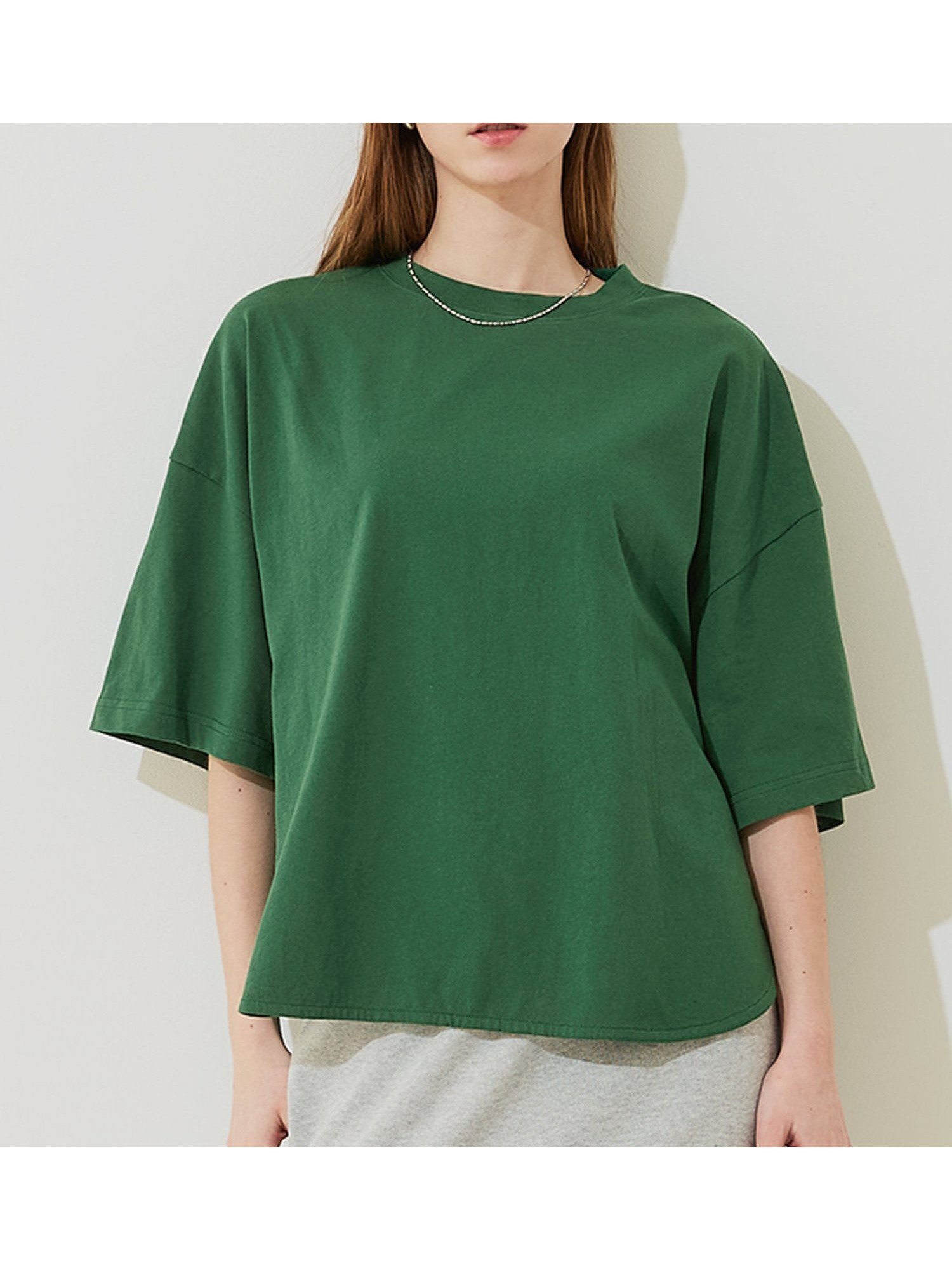 【コカ/COCA】のレギュラーオンス5分袖ビッグTシャツ インテリア・キッズ・メンズ・レディースファッション・服の通販 founy(ファウニー) 　ファッション　Fashion　レディースファッション　Fashion for Women　トップス・カットソー　Cut & Sew Tops　シャツ・ブラウス・オフィスカジュアル　Elegant Blouses & Button-Ups　ロングTシャツ・Tシャツ　Longline T-Shirts & Tees　アウトドア　Outdoor Clothing　インナー　Innerwear　春　Spring　カットソー　Cut and Sewn Top　キャミワンピース　Cami Dress, Slip Dress　シンプル　Simple, Minimal　スリット　Slit, Slit Detail　デニム　Denim, Jeans Material　定番　Standard, Basic Item　パープル　Purple, Violet　ビッグ　Big, Oversized　ベスト　Vest, Waistcoat　ベーシック　Basic, Essential　ポケット　Pocket, Pocket Detail　半袖　Short Sleeve, Half Sleeve　無地　Plain, Solid Color　ラウンド　Round, Round Neck　ルーズ　Loose, Oversized　レギュラー　Regular, Standard Fit　ロング　Long, Long-Length　夏　Summer　2026年　2026　2026春夏・S/S　Spring/Summer 2026 SS26　Green|ID: prp329100004986544 ipo3291000000037351424