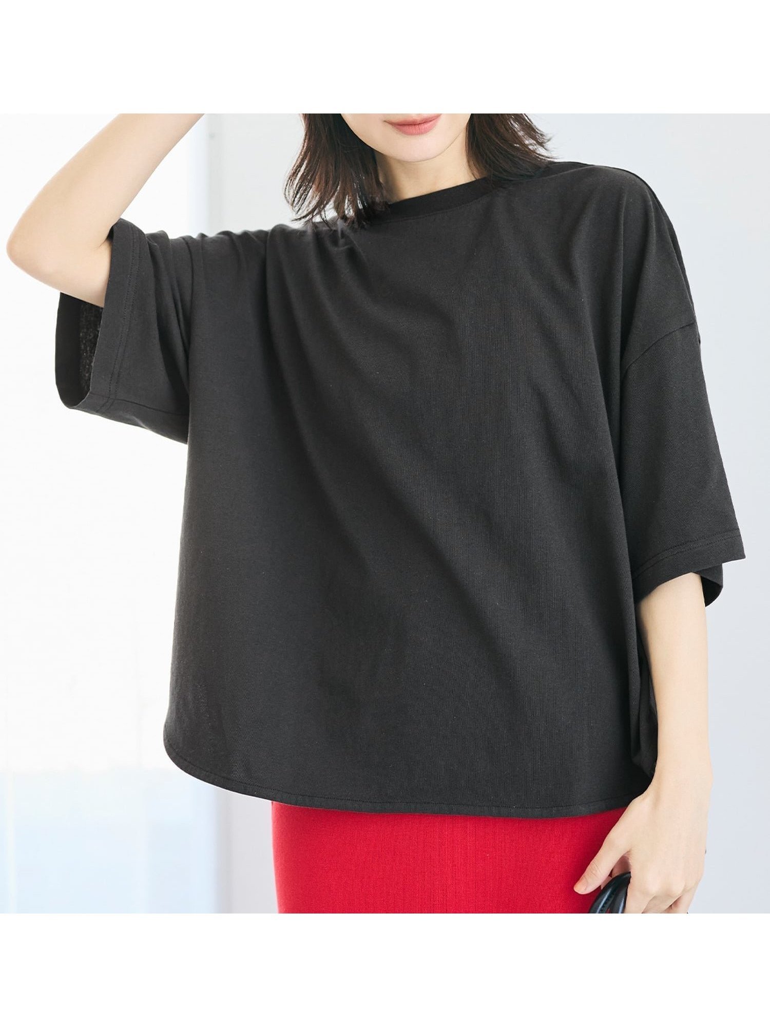 【コカ/COCA】のレギュラーオンス5分袖ビッグTシャツ インテリア・キッズ・メンズ・レディースファッション・服の通販 founy(ファウニー) 　ファッション　Fashion　レディースファッション　Fashion for Women　トップス・カットソー　Cut & Sew Tops　シャツ・ブラウス・オフィスカジュアル　Elegant Blouses & Button-Ups　ロングTシャツ・Tシャツ　Longline T-Shirts & Tees　アウトドア　Outdoor Clothing　インナー　Innerwear　春　Spring　カットソー　Cut and Sewn Top　キャミワンピース　Cami Dress, Slip Dress　シンプル　Simple, Minimal　スリット　Slit, Slit Detail　デニム　Denim, Jeans Material　定番　Standard, Basic Item　パープル　Purple, Violet　ビッグ　Big, Oversized　ベスト　Vest, Waistcoat　ベーシック　Basic, Essential　ポケット　Pocket, Pocket Detail　半袖　Short Sleeve, Half Sleeve　無地　Plain, Solid Color　ラウンド　Round, Round Neck　ルーズ　Loose, Oversized　レギュラー　Regular, Standard Fit　ロング　Long, Long-Length　夏　Summer　2026年　2026　2026春夏・S/S　Spring/Summer 2026 SS26　Charcoal|ID: prp329100004986544 ipo3291000000037351425