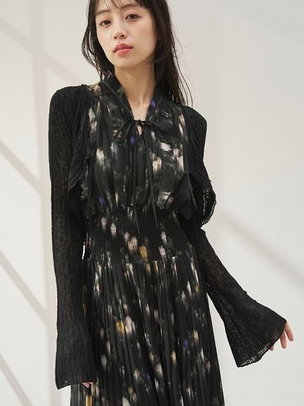 【スナイデル/SNIDEL】のレーストリムクロップドカーディガン インテリア・キッズ・メンズ・レディースファッション・服の通販 founy(ファウニー) 　ファッション　Fashion　レディースファッション　Fashion for Women　トップス・カットソー　Cut & Sew Tops　カーディガン・羽織り　Layered Style Cardigans　おすすめ　Recommended / Our Picks　イエロー　Yellow　ウェーブ　Wavy Pattern　カーディガン　Cardigan, Knitwear　クロップド　Cropped, Short Length　シアー　Sheer, See-Through　スマート　Smart, Elegant　トリミング　Trimming, Decorative Edge　トレンド　Trend, Trending Now　バランス　Balance, Style Balance　フェミニン　Feminine, Girly　レース　Lace, Lace Fabric　BLK[009]|ID: prp329100004986545 ipo3291000000037351429
