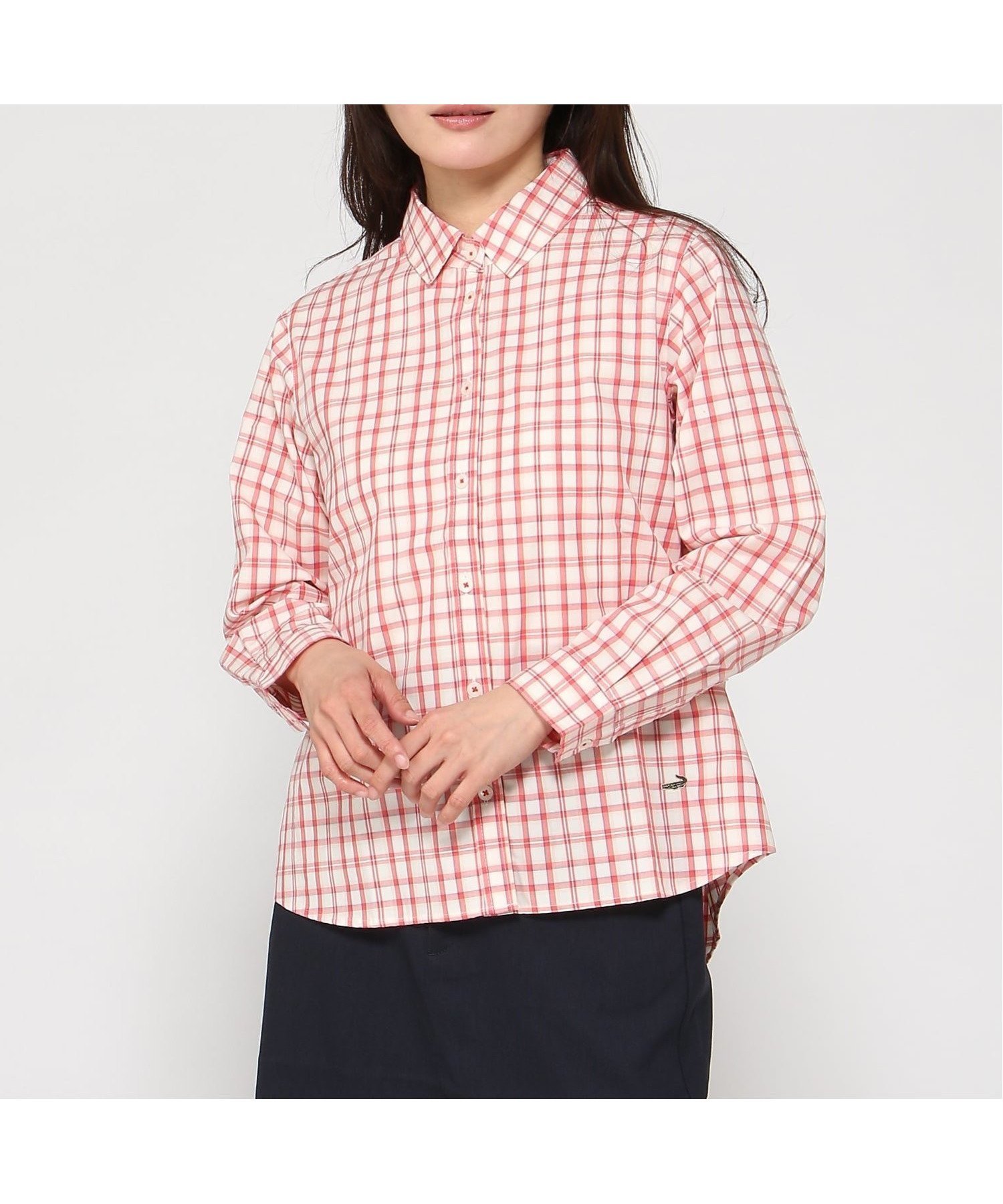 【クロコダイル/CROCODILE】のノンアイロン チェック ブラウス インテリア・キッズ・メンズ・レディースファッション・服の通販 founy(ファウニー) 　ファッション　Fashion　レディースファッション　Fashion for Women　トップス・カットソー　Cut & Sew Tops　シャツ・ブラウス・オフィスカジュアル　Elegant Blouses & Button-Ups　チェック　Check, Plaid, Tartan　パターン　Pattern, Design Print　レッド|ID: prp329100004986552 ipo3291000000037351462