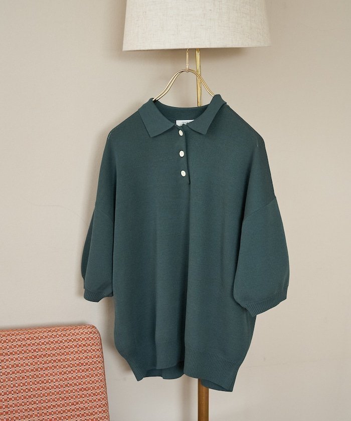 【フリークスストア/FREAK'S STORE】のサマーニット半袖ポロシャツ【限定展開】 インテリア・キッズ・メンズ・レディースファッション・服の通販 founy(ファウニー) 　ファッション　Fashion　レディースファッション　Fashion for Women　トップス・カットソー　Cut & Sew Tops　ニット　Knit Tops & Sweaters　シャツ・ブラウス・オフィスカジュアル　Elegant Blouses & Button-Ups　ポロシャツ・きれいめカジュアル　Smart-Casual Polo Tops　クラシカル　Classical, Vintage-Inspired　サマー　Summer, Summer Style　ショルダー　Shoulder, Shoulder Strap　スマート　Smart, Elegant　スラックス　Slacks, Dress Pants　デニム　Denim, Jeans Material　トレンド　Trend, Trending Now　ドロップ　Drop Shoulder, Dropped Style　ビッグ　Big, Oversized　フレア　Flare, Flared　ボトム　Bottoms, Lower Wear　ポロシャツ　Polo Shirt, Collared Tee　半袖　Short Sleeve, Half Sleeve　ワイド　Wide, Wide Fit　S/S・春夏　SS, Spring/Summer, Warm Season　おすすめ　Recommended / Our Picks　夏　Summer　2026年　2026　2026春夏・S/S　Spring/Summer 2026 SS26　グリーン|ID: prp329100004986553 ipo3291000000037351471