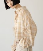 【ローリーズファーム/LOWRYS FARM】のシアーチェックシャツショート 大人の最旬トレンドファッション＆コーディネート founy(ファウニー) ファッション Fashion レディースファッション Fashion for Women トップス・カットソー Cut & Sew Tops シャツ・ブラウス・オフィスカジュアル Elegant Blouses & Button-Ups シアー Sheer, See-Through シャーリング Shirring, Ruched ショート Short, Short Length チェック Check, Plaid, Tartan バランス Balance, Style Balance ボトム Bottoms, Lower Wear ワイド Wide, Wide Fit thumbnail ベージュ52|ID: prp329100004986554 ipo3291000000037351475