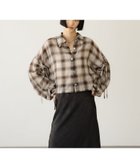 【ローリーズファーム/LOWRYS FARM】のシアーチェックシャツショート 大人の最旬トレンドファッション＆コーディネート founy(ファウニー) ファッション Fashion レディースファッション Fashion for Women トップス・カットソー Cut & Sew Tops シャツ・ブラウス・オフィスカジュアル Elegant Blouses & Button-Ups シアー Sheer, See-Through シャーリング Shirring, Ruched ショート Short, Short Length チェック Check, Plaid, Tartan バランス Balance, Style Balance ボトム Bottoms, Lower Wear ワイド Wide, Wide Fit thumbnail ブラウン58|ID: prp329100004986554 ipo3291000000037351476