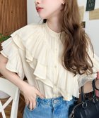 【モーメントプラス/moment+ / MEN】のシフォンジョーゼット半袖ダブルフリルブラウス イエロー|ID: prp329100004986559 ipo3291000000037351518