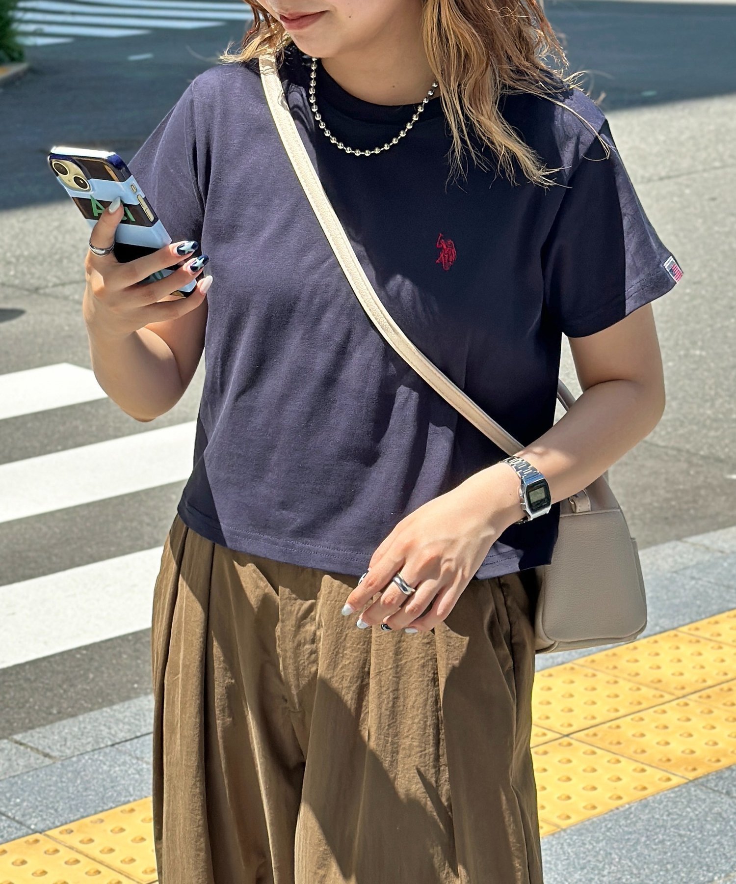【シーピーシーエム/CPCM】の【U.S. POLO ASSN.】クロップドT インテリア・キッズ・メンズ・レディースファッション・服の通販 founy(ファウニー) 　ファッション　Fashion　レディースファッション　Fashion for Women　イタリア　Italy　春　Spring　腕時計　Wristwatch　キャップ　Cap, Baseball Cap　クロップド　Cropped, Short Length　コレクション　Collection, Seasonal Line　デニム　Denim, Jeans Material　定番　Standard, Basic Item　ベーシック　Basic, Essential　メンズ　Men's, Menswear　ワンポイント　One Point, Statement Accent　ネイビー|ID: prp329100004986561 ipo3291000000037351531