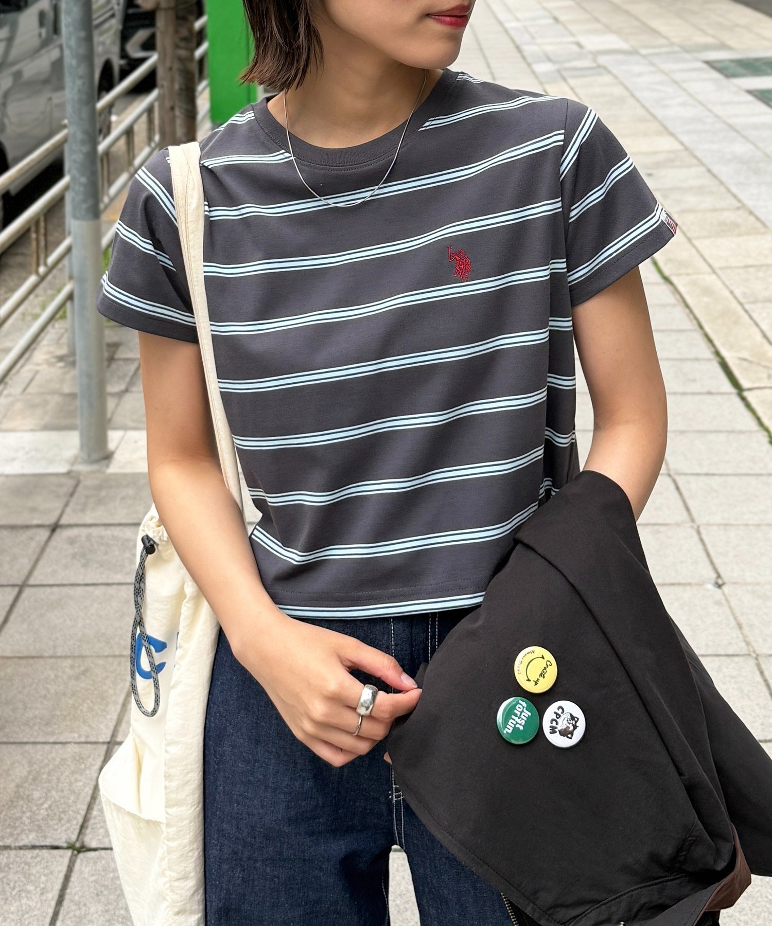 【シーピーシーエム/CPCM】の【U.S. POLO ASSN.】クロップドT インテリア・キッズ・メンズ・レディースファッション・服の通販 founy(ファウニー) 　ファッション　Fashion　レディースファッション　Fashion for Women　イタリア　Italy　春　Spring　腕時計　Wristwatch　キャップ　Cap, Baseball Cap　クロップド　Cropped, Short Length　コレクション　Collection, Seasonal Line　デニム　Denim, Jeans Material　定番　Standard, Basic Item　ベーシック　Basic, Essential　メンズ　Men's, Menswear　ワンポイント　One Point, Statement Accent　チャコールグレー|ID: prp329100004986561 ipo3291000000037351536