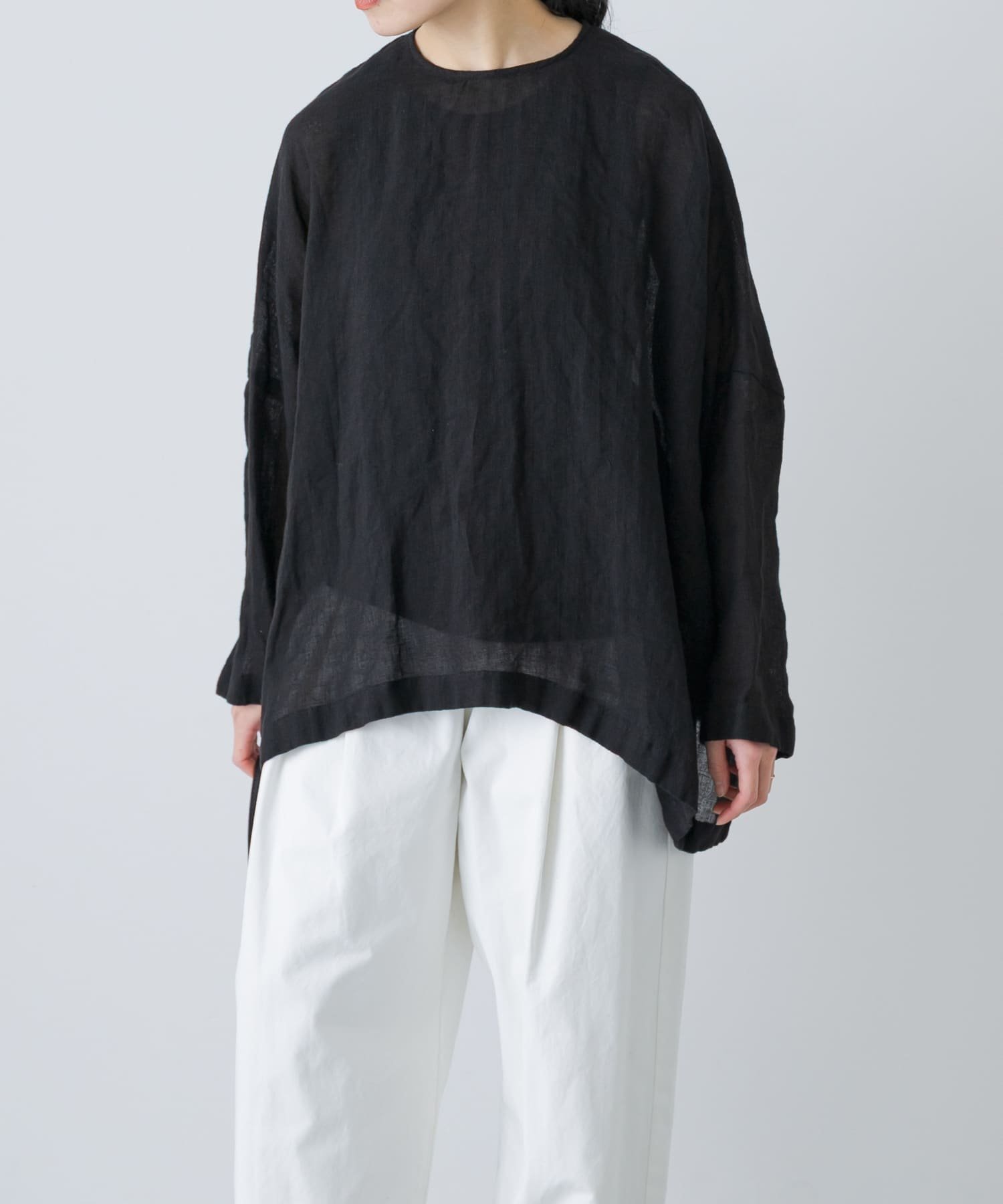 【かぐれ/kagure / URBAN RESEARCH】のリネンボイルワイドプルオーバー インテリア・キッズ・メンズ・レディースファッション・服の通販 founy(ファウニー) 　ファッション　Fashion　レディースファッション　Fashion for Women　トップス・カットソー　Cut & Sew Tops　カジュアルプルオーバー・ニットトップス　Pullovers & Knit Tops / Casual Pullovers　2026年　2026　2026春夏・S/S　Spring/Summer 2026 SS26　おすすめ　Recommended / Our Picks　リネン　Linen, Linen Fabric　ロング　Long, Long-Length　ワイド　Wide, Wide Fit　エレガント 上品　Elegant　夏　Summer　S/S・春夏　SS, Spring/Summer, Warm Season　長袖　Long Sleeve, Full Sleeve　ブラック|ID: prp329100004986563 ipo3291000000037351553