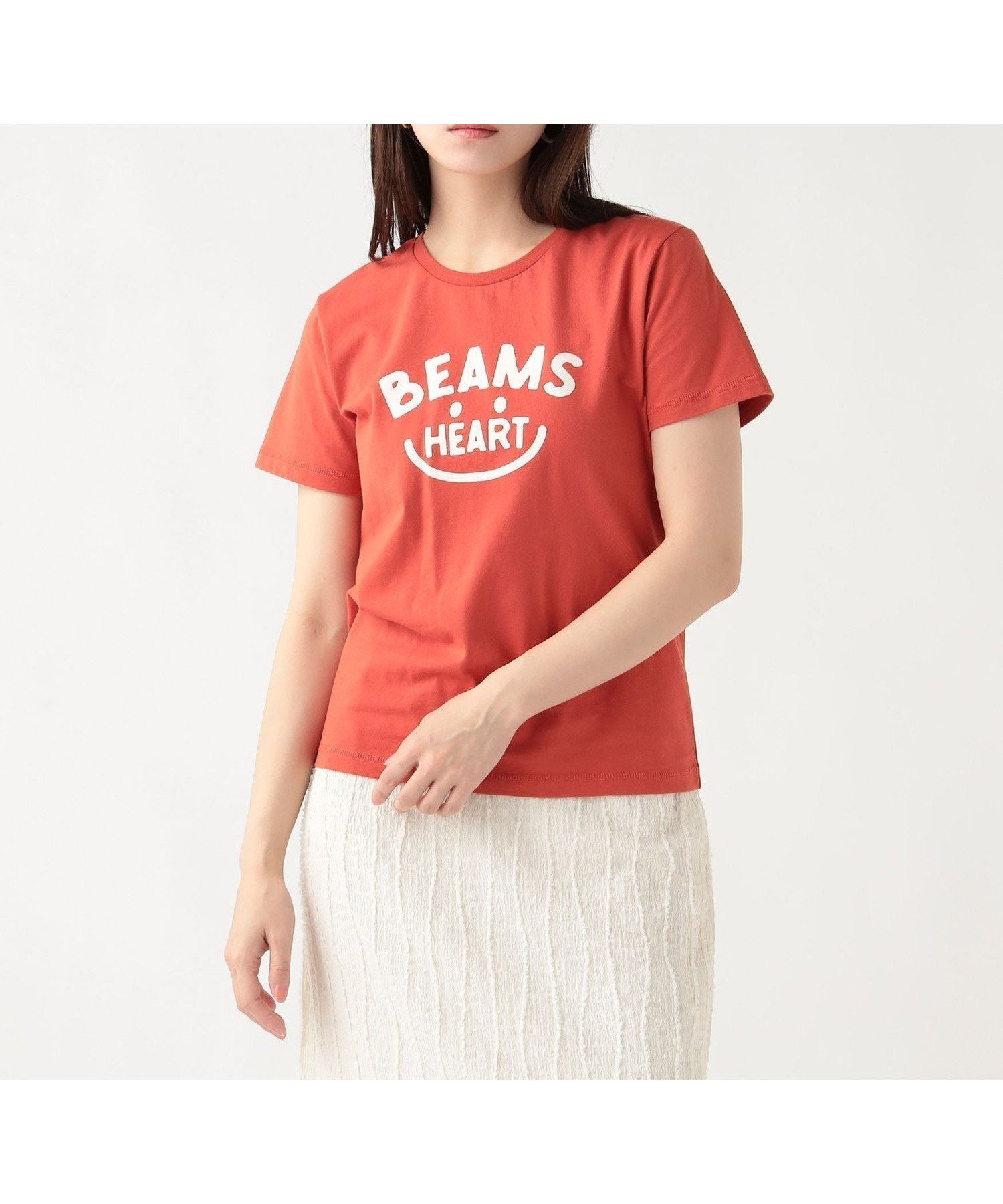 【ビームス ハート/BEAMS HEART】のスマイルロゴ Tシャツ(M~L) 26SS ウォッシャブル 定番 ロゴT インテリア・キッズ・メンズ・レディースファッション・服の通販 founy(ファウニー) 　ファッション　Fashion　レディースファッション　Fashion for Women　トップス・カットソー　Cut & Sew Tops　シャツ・ブラウス・オフィスカジュアル　Elegant Blouses & Button-Ups　ロングTシャツ・Tシャツ　Longline T-Shirts & Tees　2026年　2026　2026春夏・S/S　Spring/Summer 2026 SS26　おすすめ　Recommended / Our Picks　インナー　Innerwear　ウォッシャブル　Machine Washable　コンパクト　Compact, Small Size　シンプル　Simple, Minimal　ジャケット　Jacket, Outerwear　パーカー　Hoodie, Parka　人気　Popular, Best Seller　定番　Standard, Basic Item　ORANGE|ID: prp329100004986574 ipo3291000000037351639